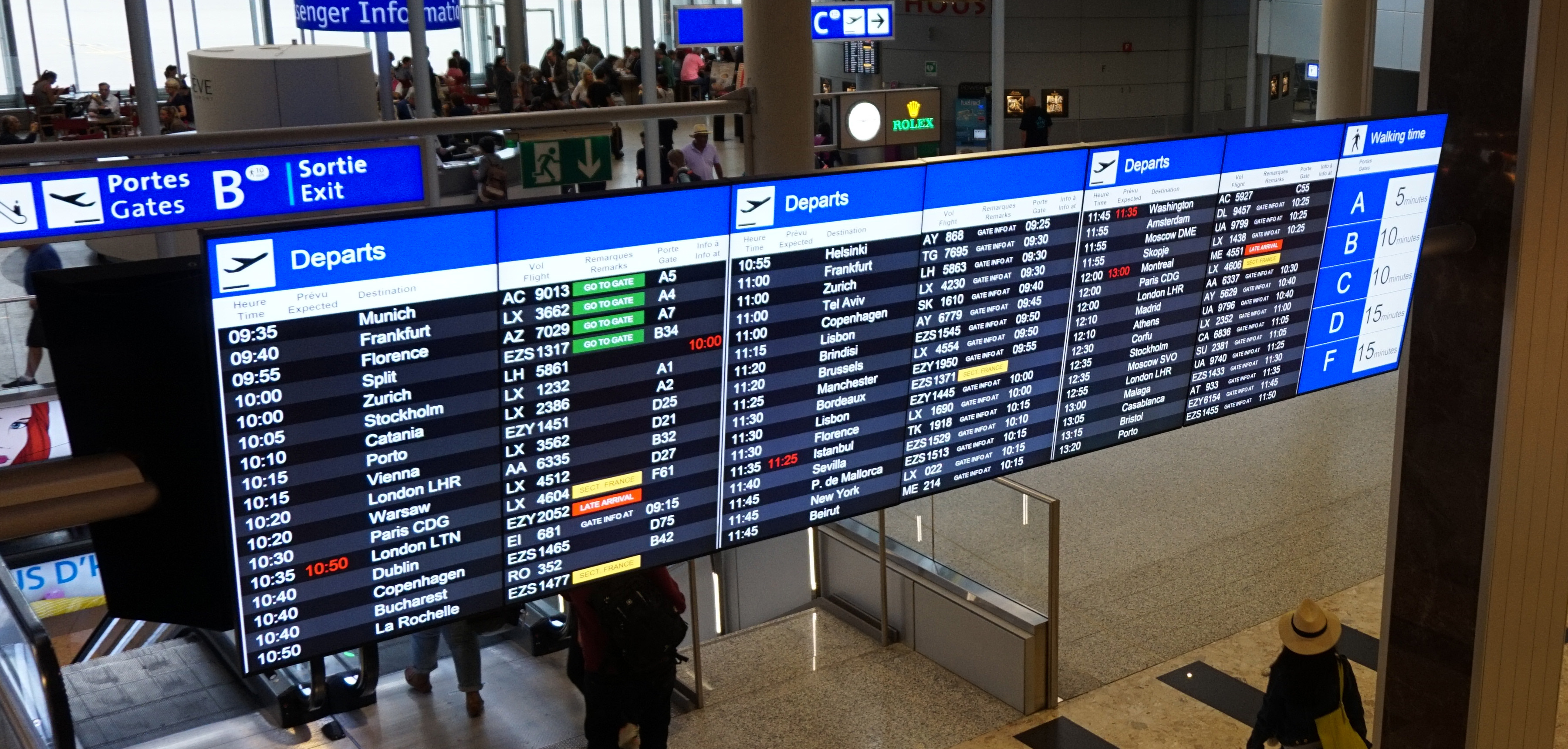 Departure board showing flight statuses (file photo)