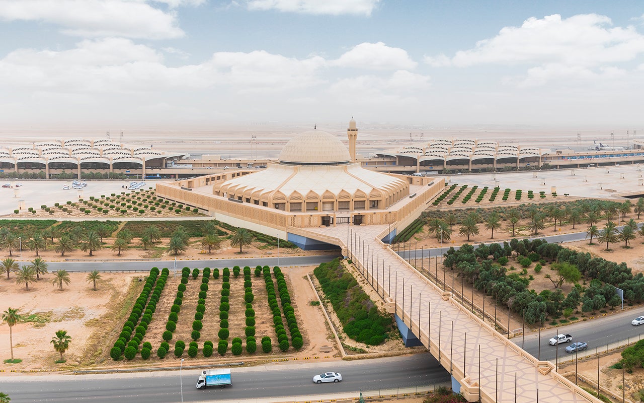 King Khalid International Airport in Riyadh — the airport at the center of the Houthi attack claims and airline suspensions