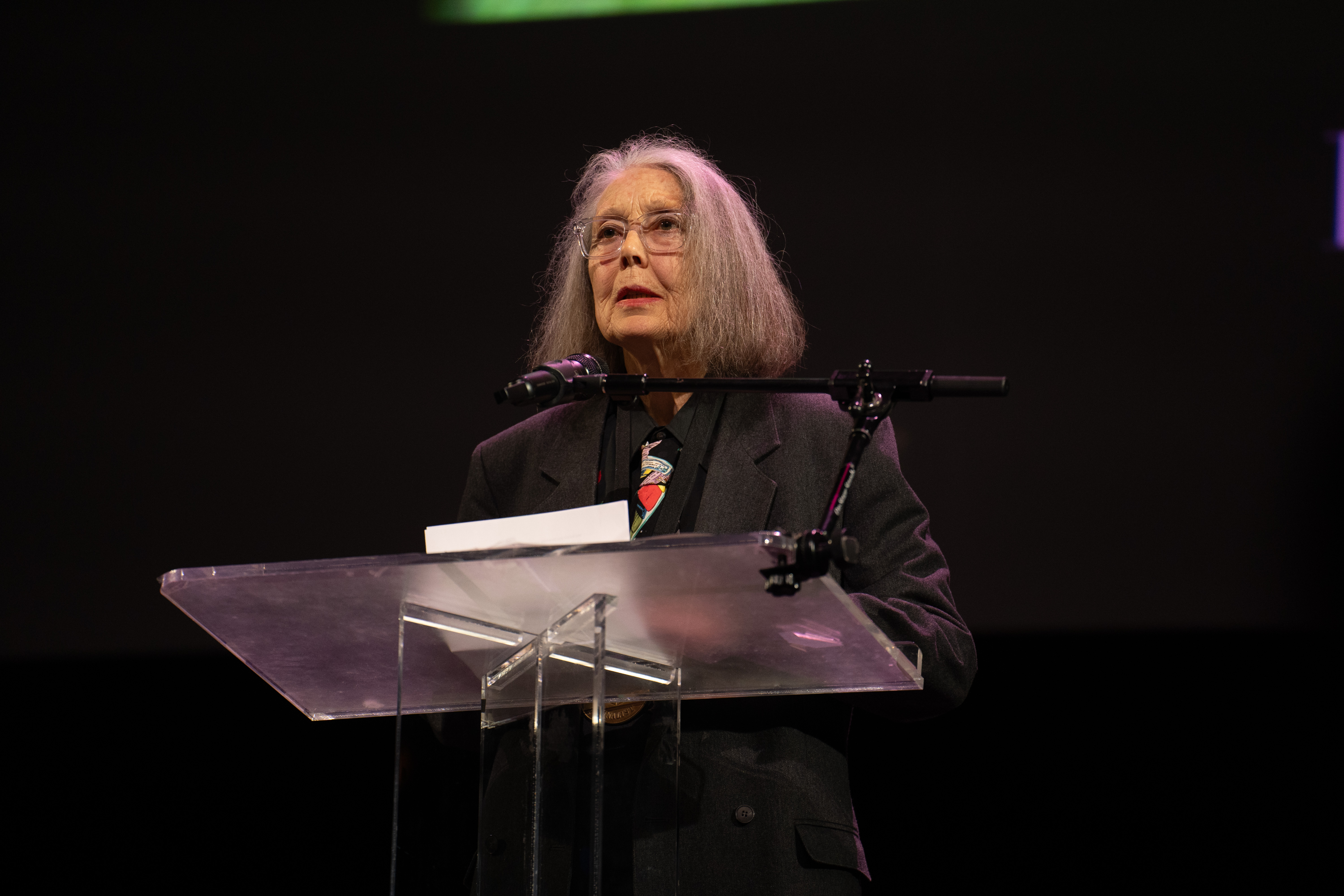 Anne Carson at the 2024 National Book Awards finalist reading