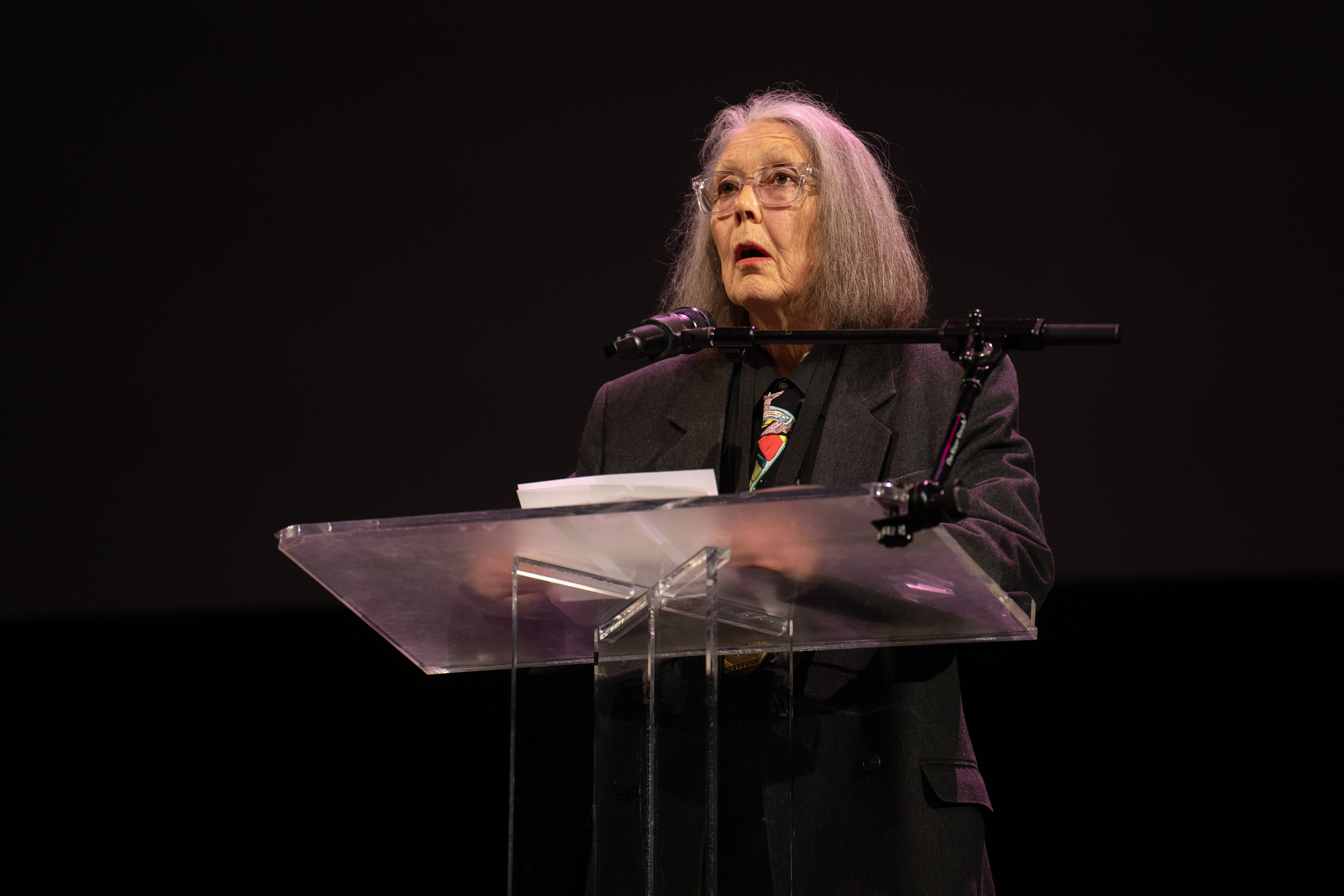Anne Carson reading at the 2024 National Book Awards finalist event