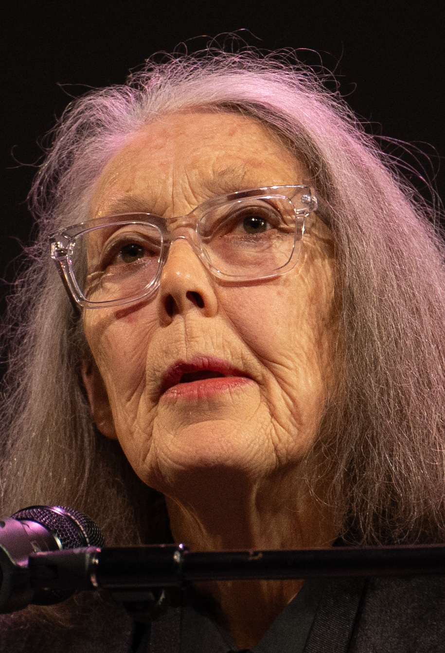 Close-up portrait of Anne Carson