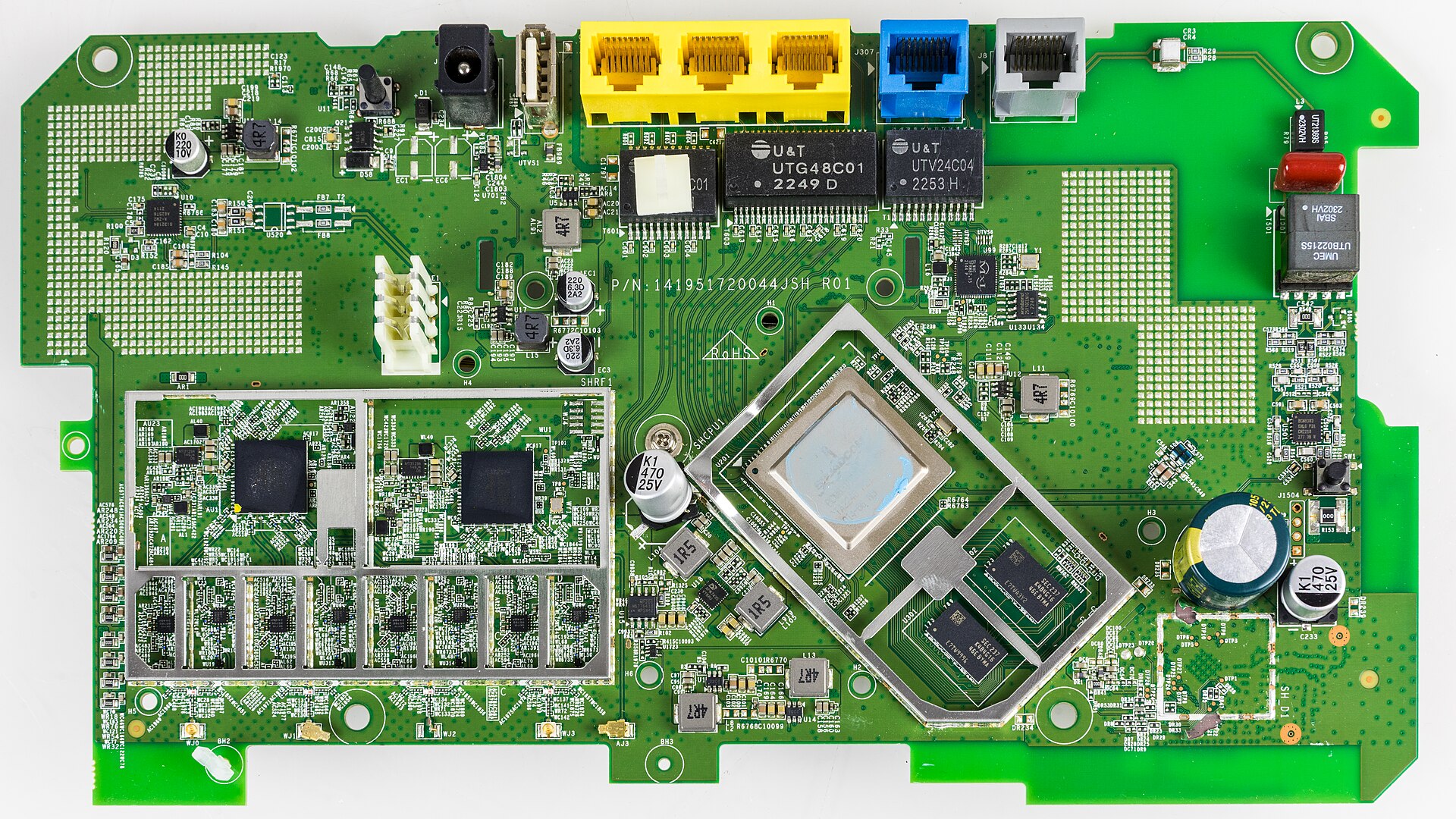 Circuit board inside a home router, the hardware layer where IoT defences begin