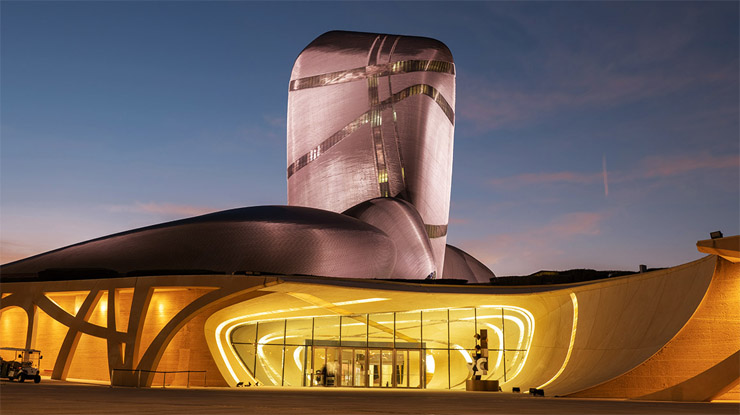 The Ithra cultural centre built by Saudi Aramco in Dhahran, the city where the Aramco headquarters missile strike landed