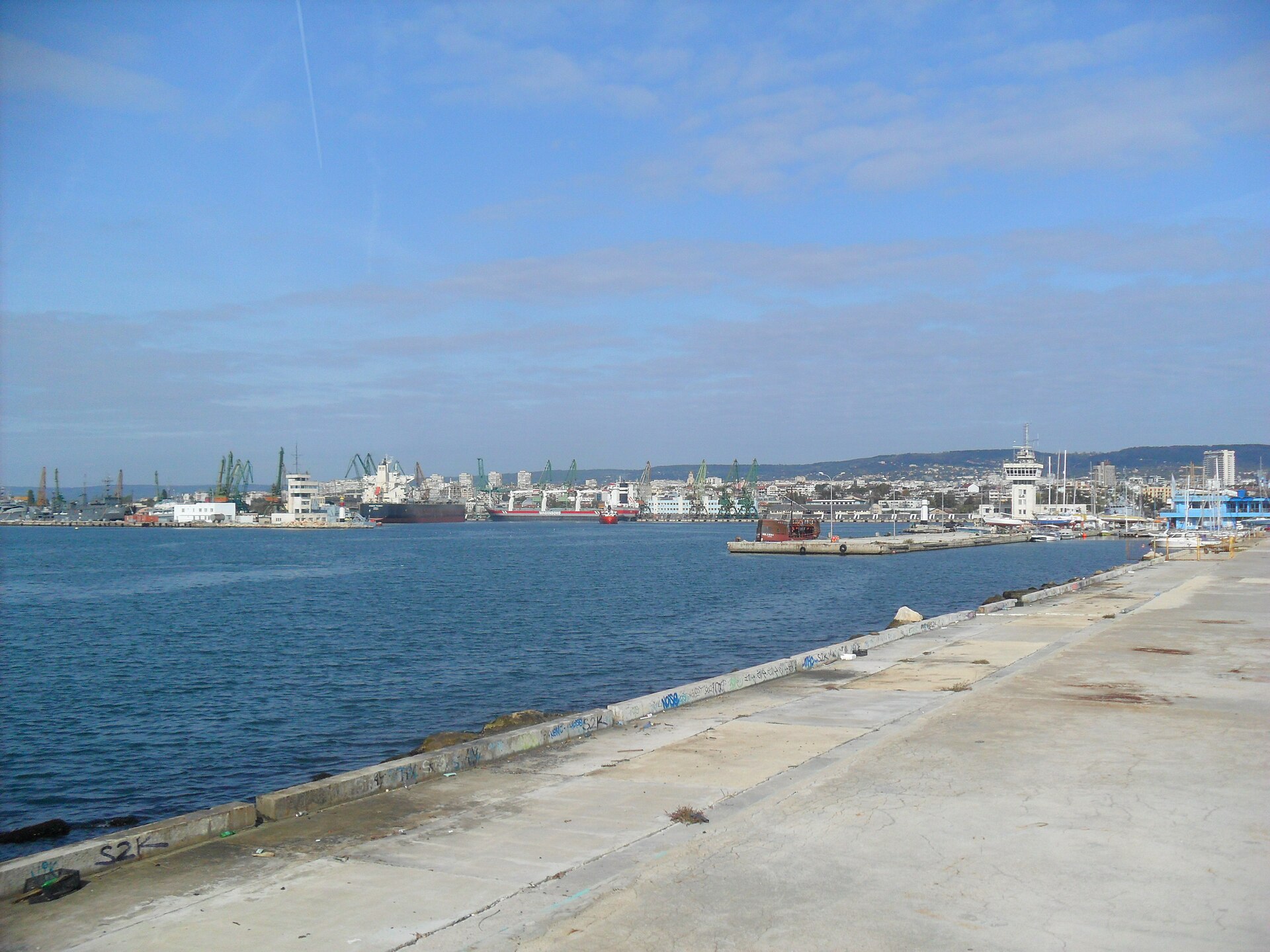 The Port of Varna in Bulgaria, where the rescued Chelsea 3 crew were brought ashore — drone attack sinks ship Bulgaria file photo