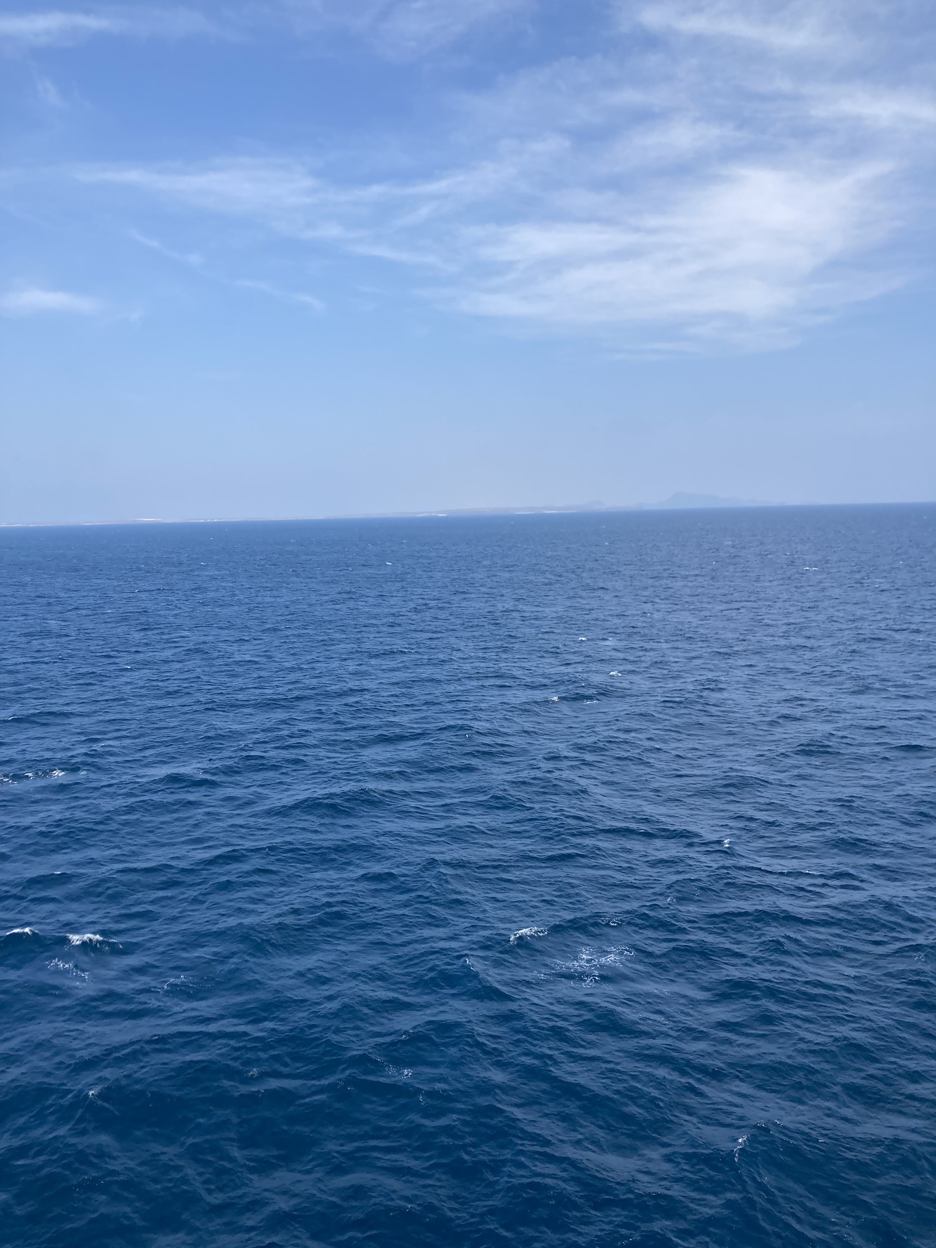Open sea in the Bab-el-Mandeb strait between Djibouti and Yemen