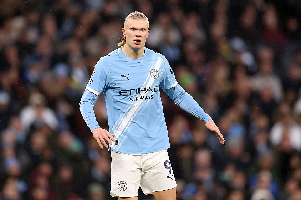 Erling Haaland playing for Manchester City