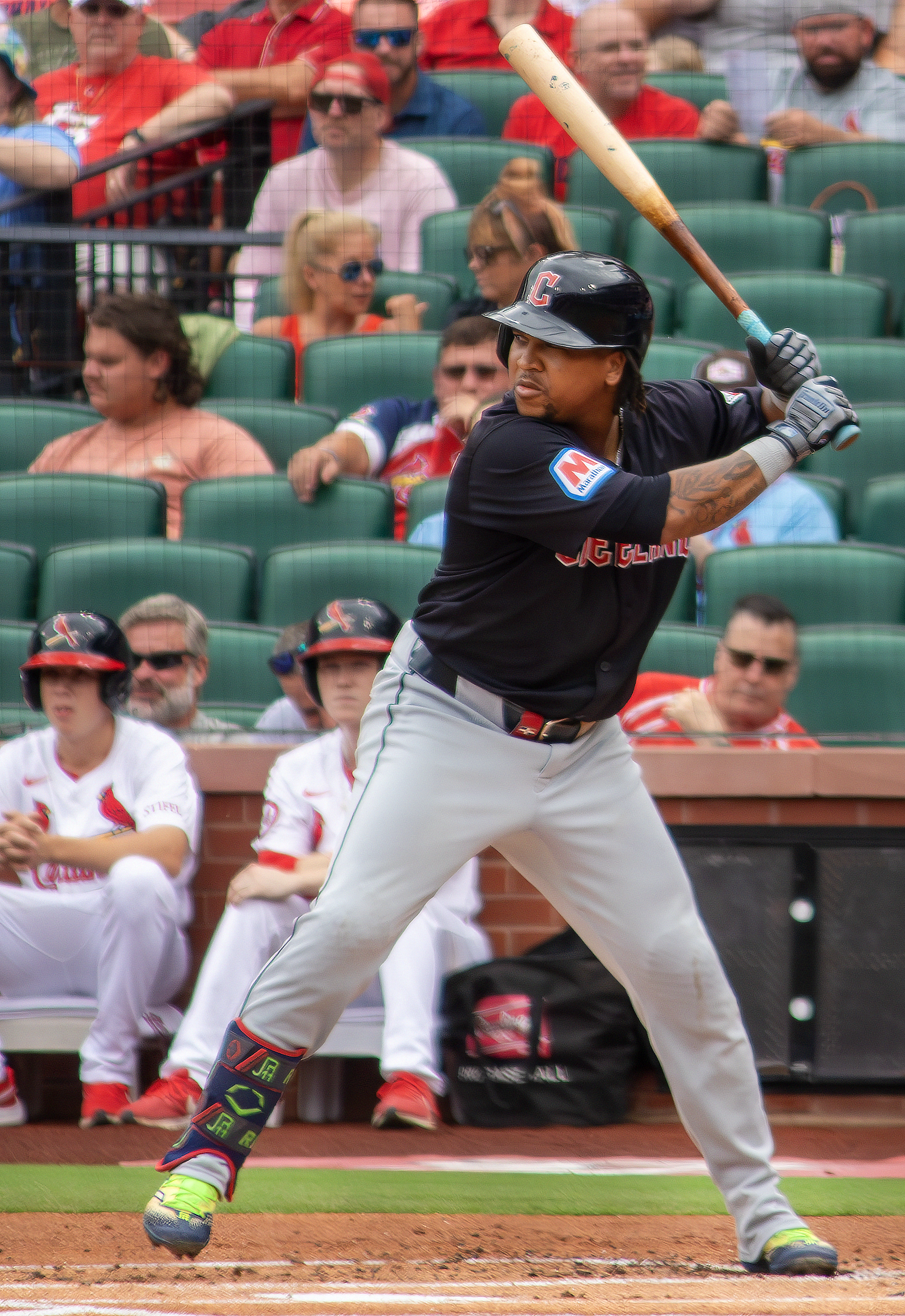 Guardians third baseman José Ramírez, file photo — heating up at the plate for the ALCS against the Rays