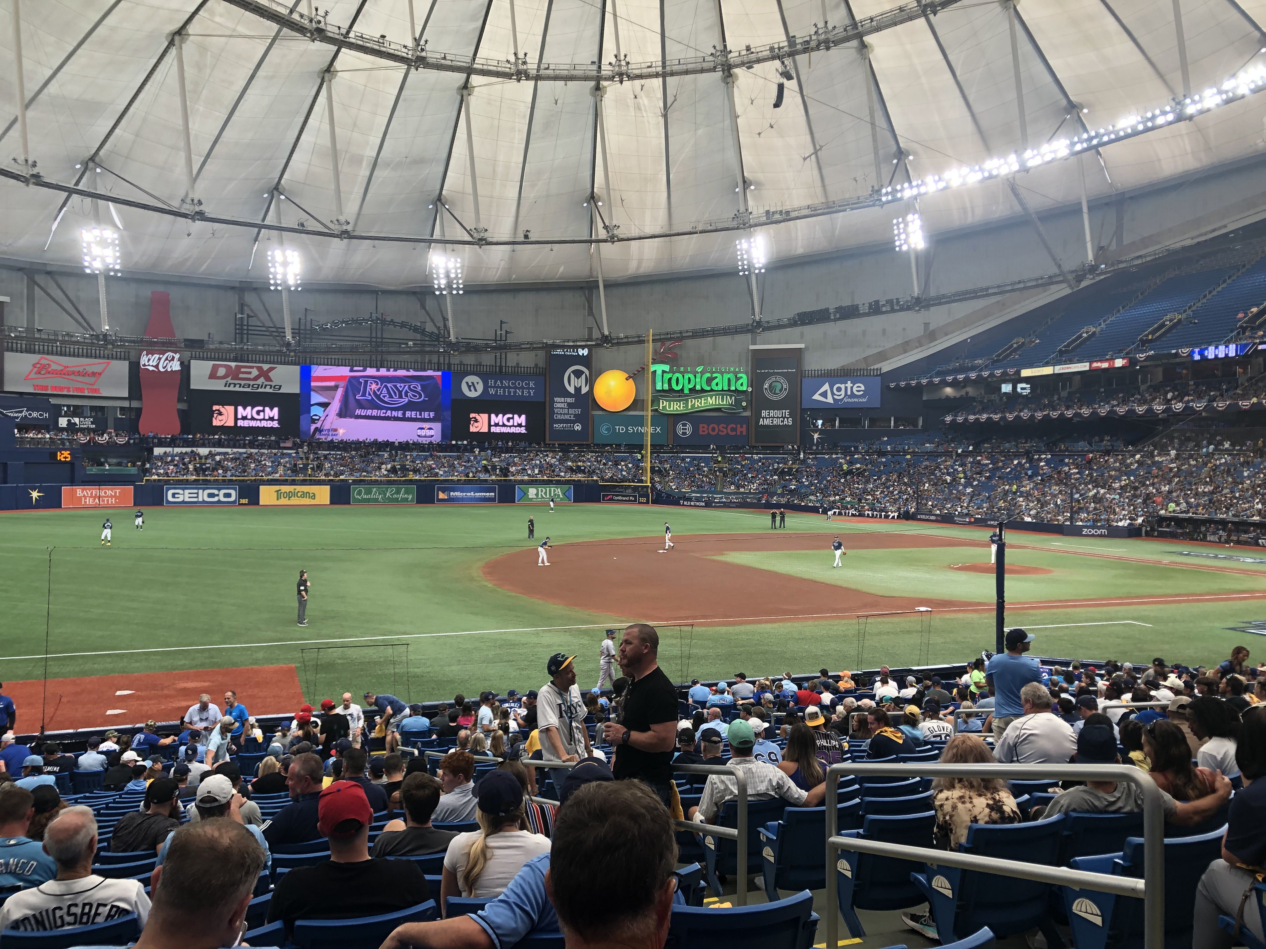 Tropicana Field during the postseason, file photo — the Rays host ALCS Game 1 against the Guardians at 8 p.m. ET