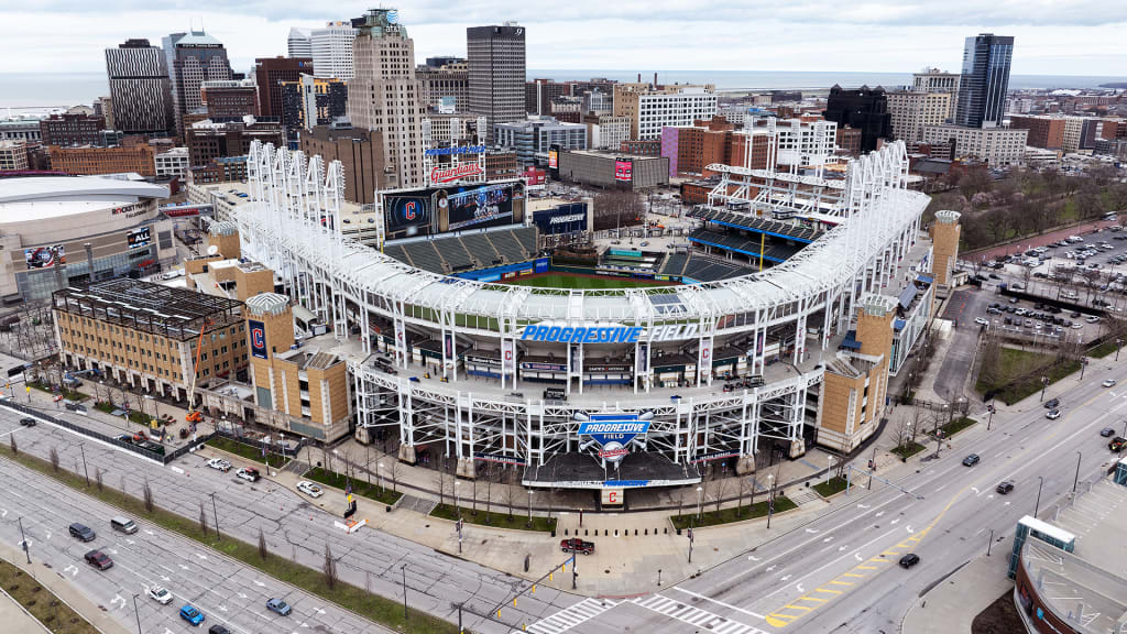Progressive Field in Cleveland before an MLB game