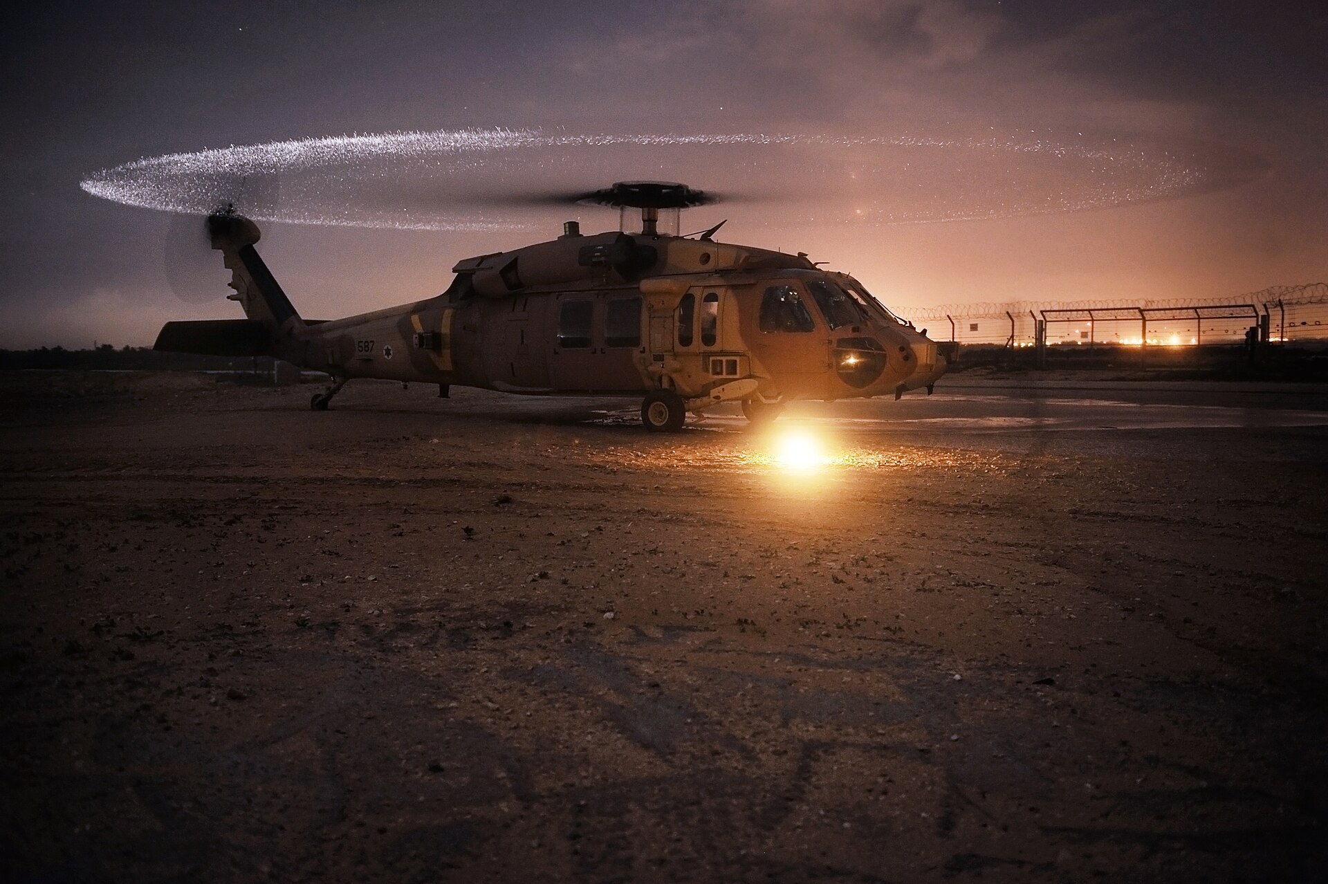 An Israeli Air Force helicopter, of the type used to evacuate the wounded from the Ramim Ridge explosion to hospitals in northern Israel