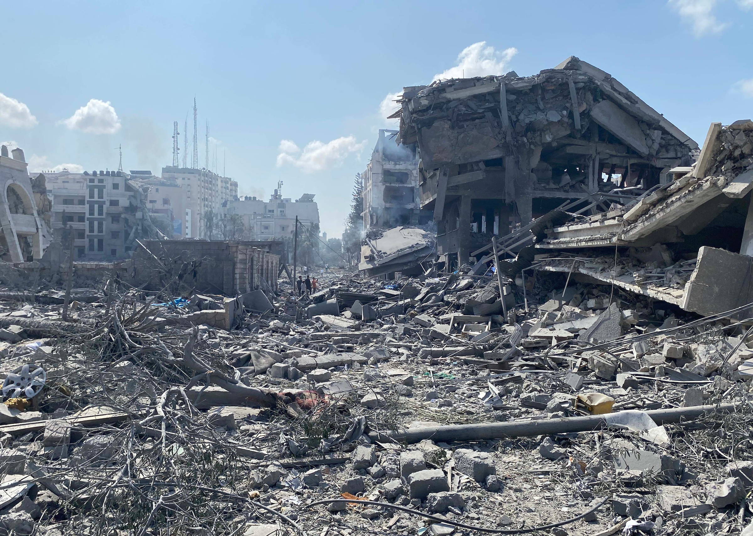 Gaza City damage in a file photo accompanying Israeli strikes Gaza City today coverage