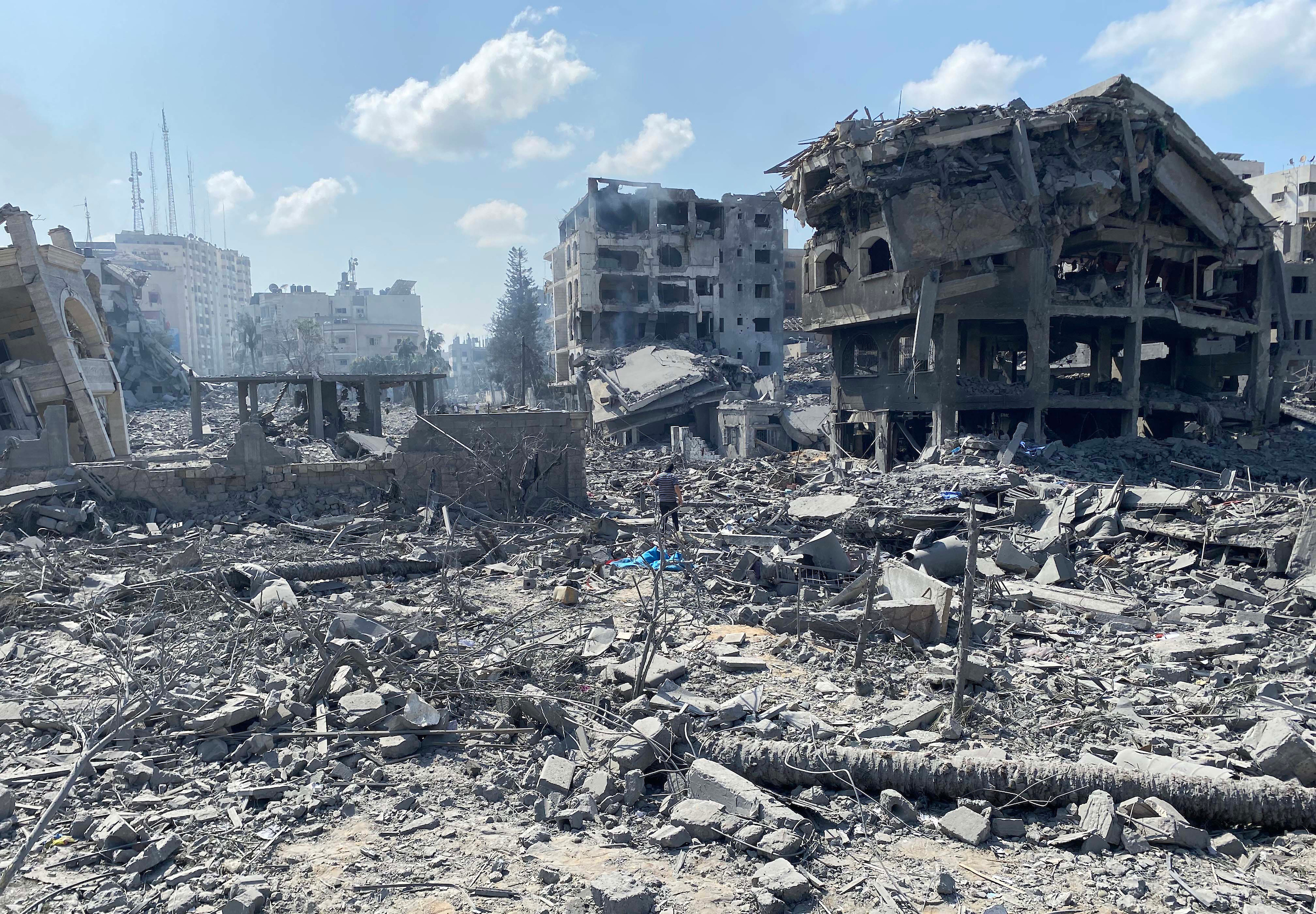 Gaza City buildings damaged during the war, file photo for Gaza ceasefire violations 2026 analysis