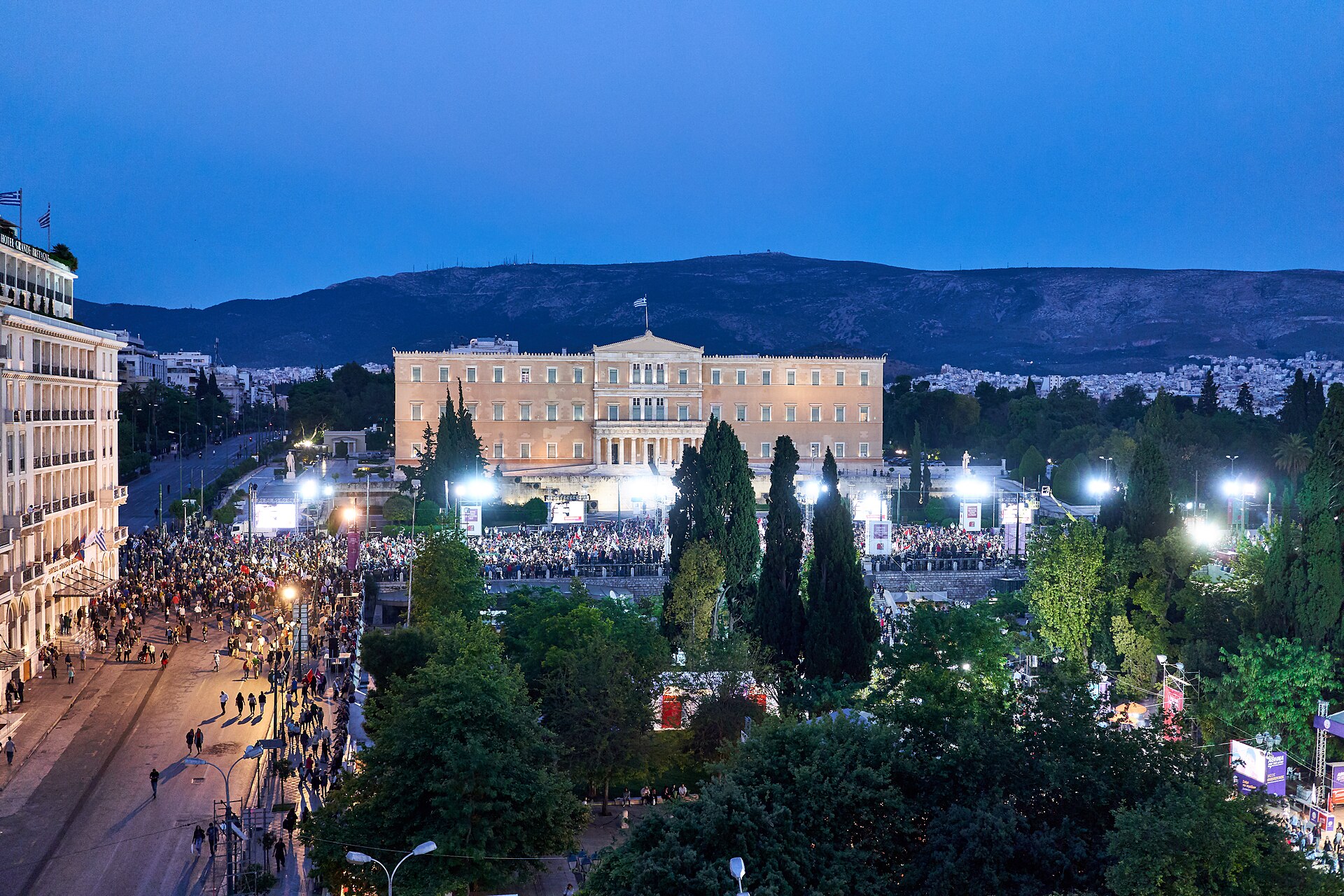 The Hellenic Parliament above Syntagma Square in Athens — Greece ambassador resignation