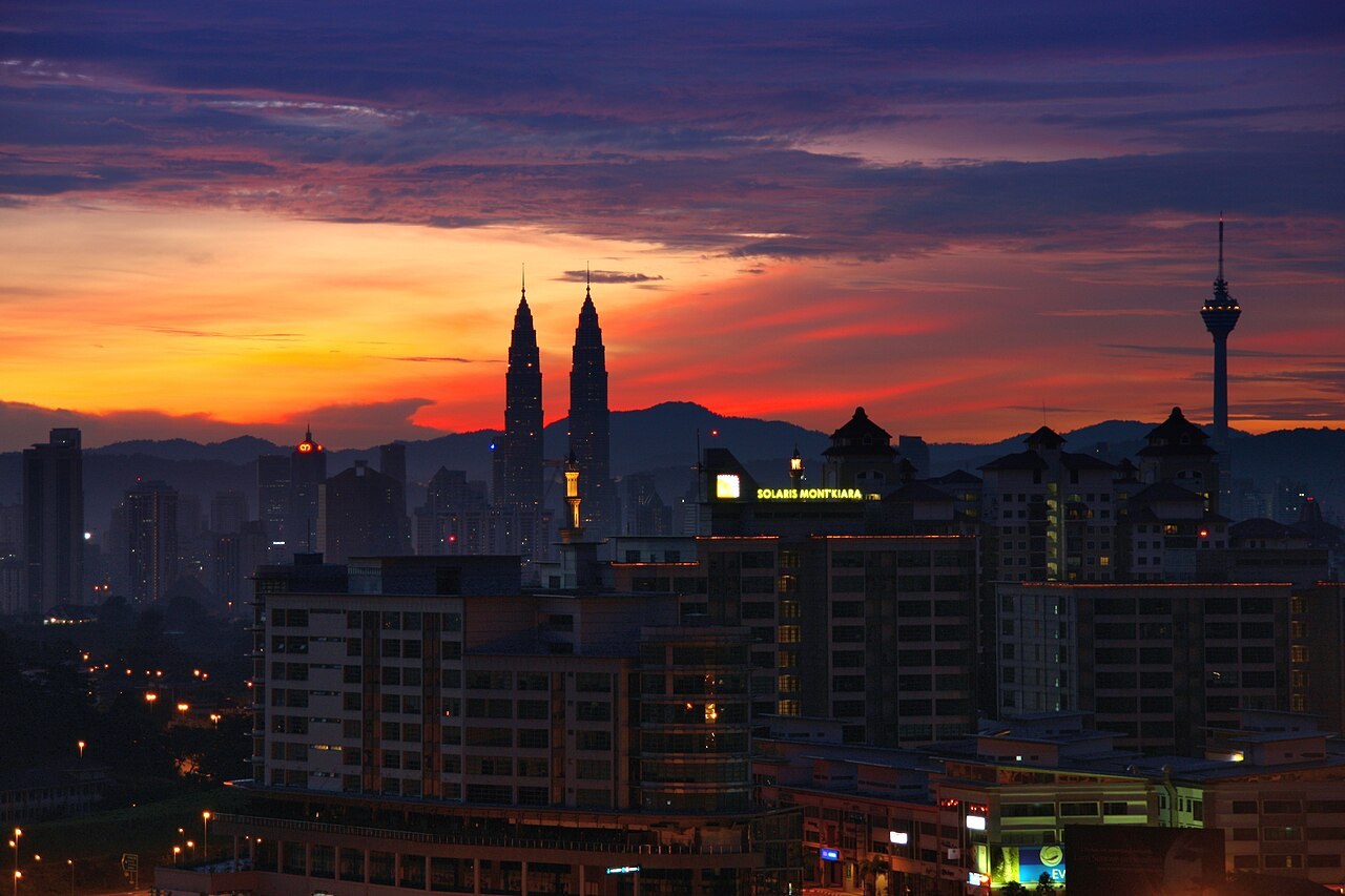 Kuala Lumpur skyline at sunrise