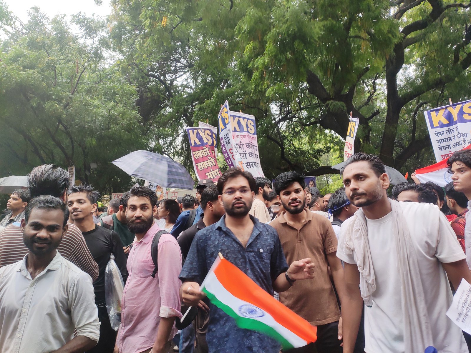 Student protesters at Jantar Mantar in Delhi during a July 2026 CJP demonstration