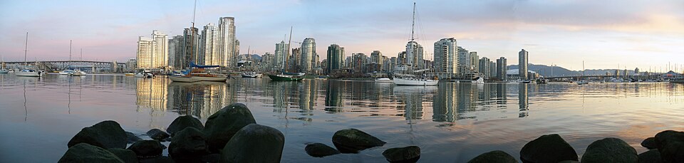 Vancouver harbor and skyline seen across the water