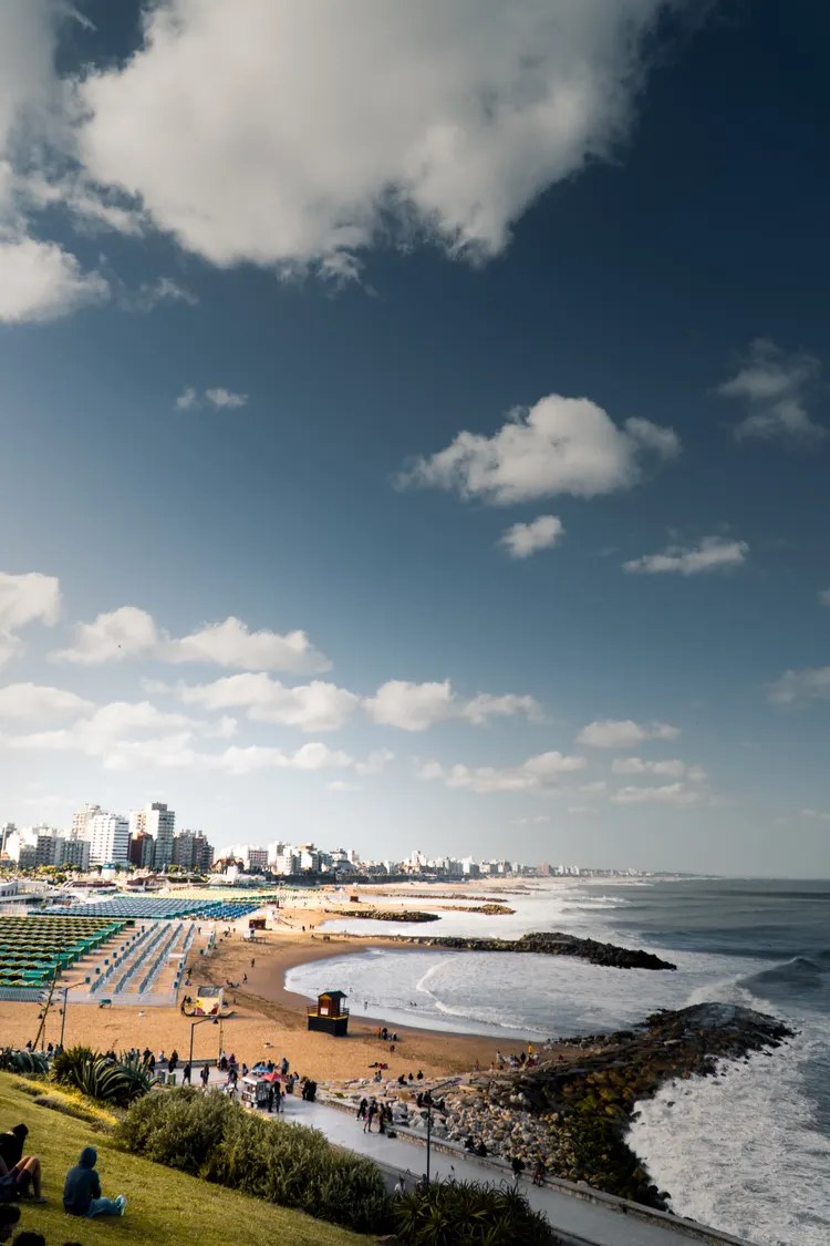 Atlantic coastline at Mar del Plata Argentina