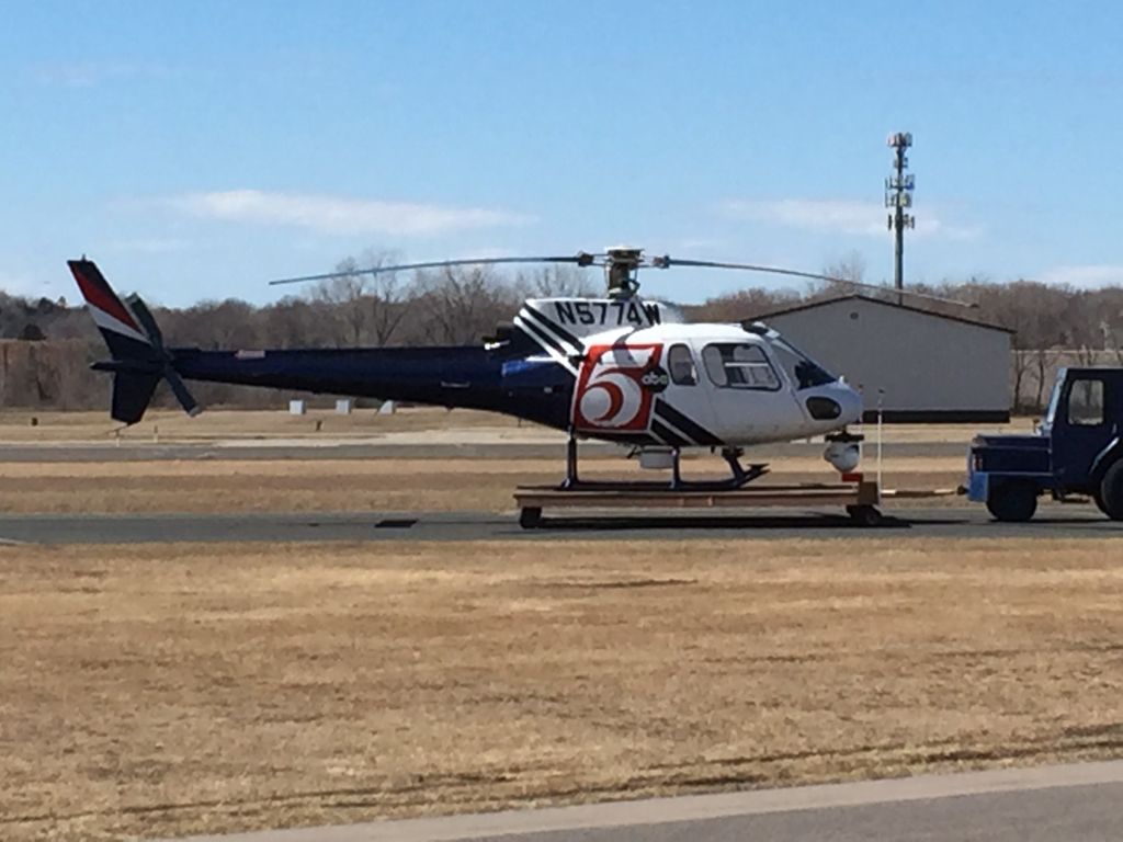 TV news helicopter, an Aerospatiale AS350 A-Star like NewsChopper4