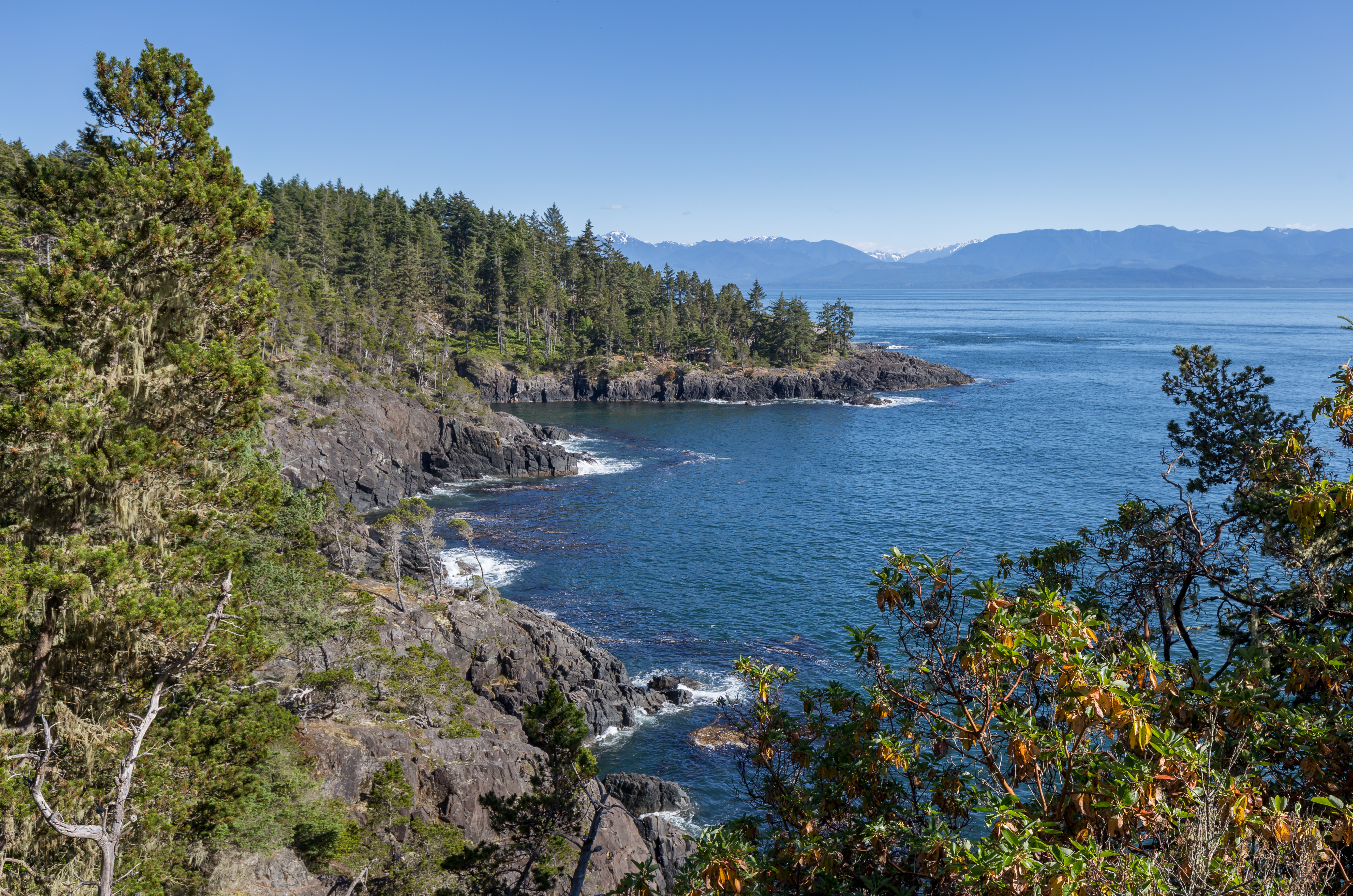 Rocky coastline at East Sooke Regional Park on Vancouver Island, British Columbia, Canada
