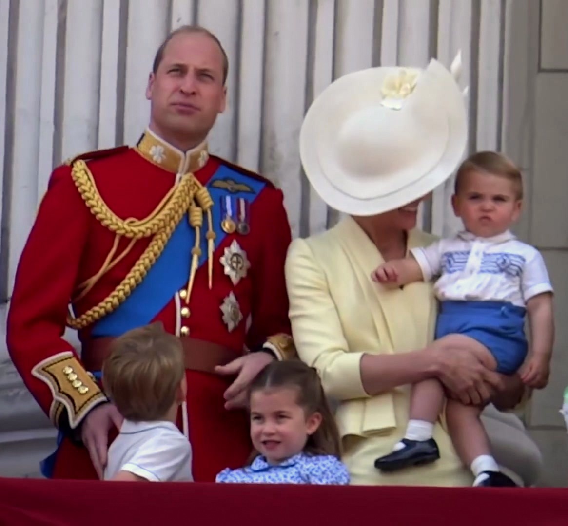 William and Catherine with George, Charlotte and Louis at Trooping the Colour 2019 — Princess Charlotte file photo