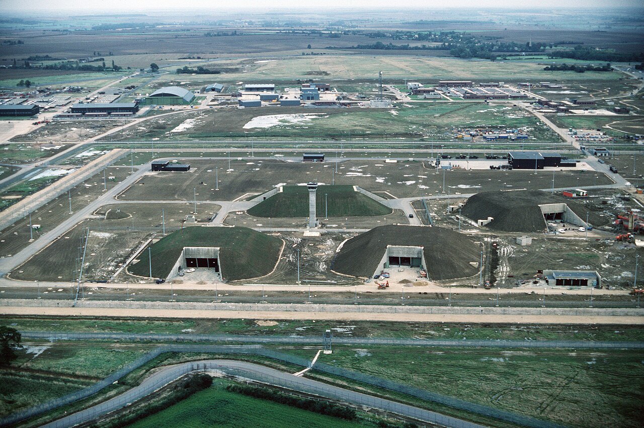 1989 aerial view of RAF Molesworth, scene of the RAF Molesworth arrests