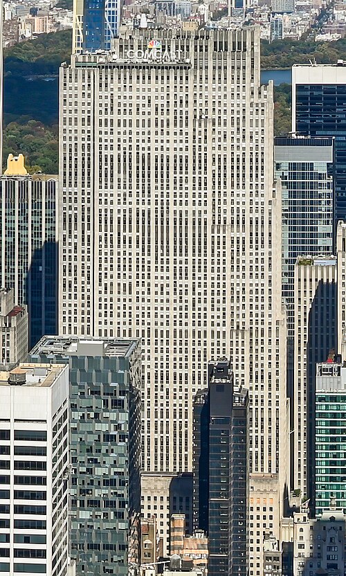 Rockefeller Center viewed from above Fifth Avenue