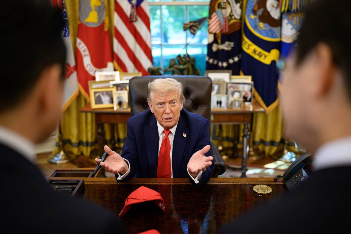 President Donald Trump and South Korean President Lee Jae Myung meeting in the Oval Office in August 2025