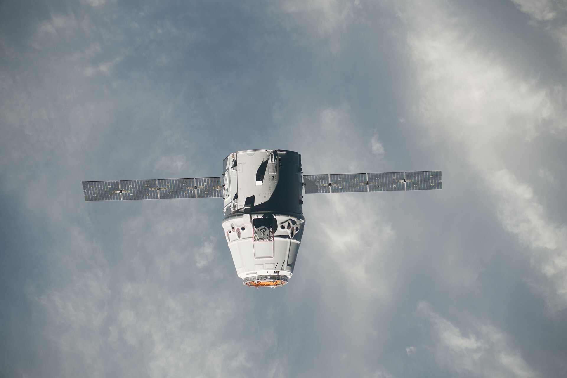 SpaceX Dragon cargo spacecraft approaching the International Space Station — CRS-35 docking file photo