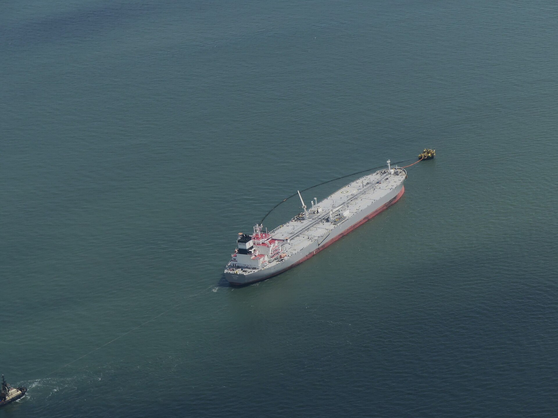 Aerial view of the crude oil tanker Strymon as Brent crude rose above $106 a barrel on October 12, 2026