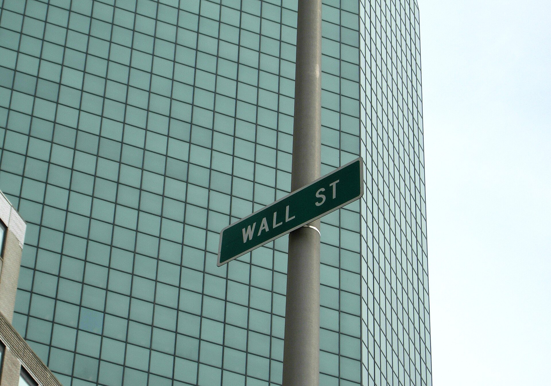A Wall Street street sign in New York's financial district