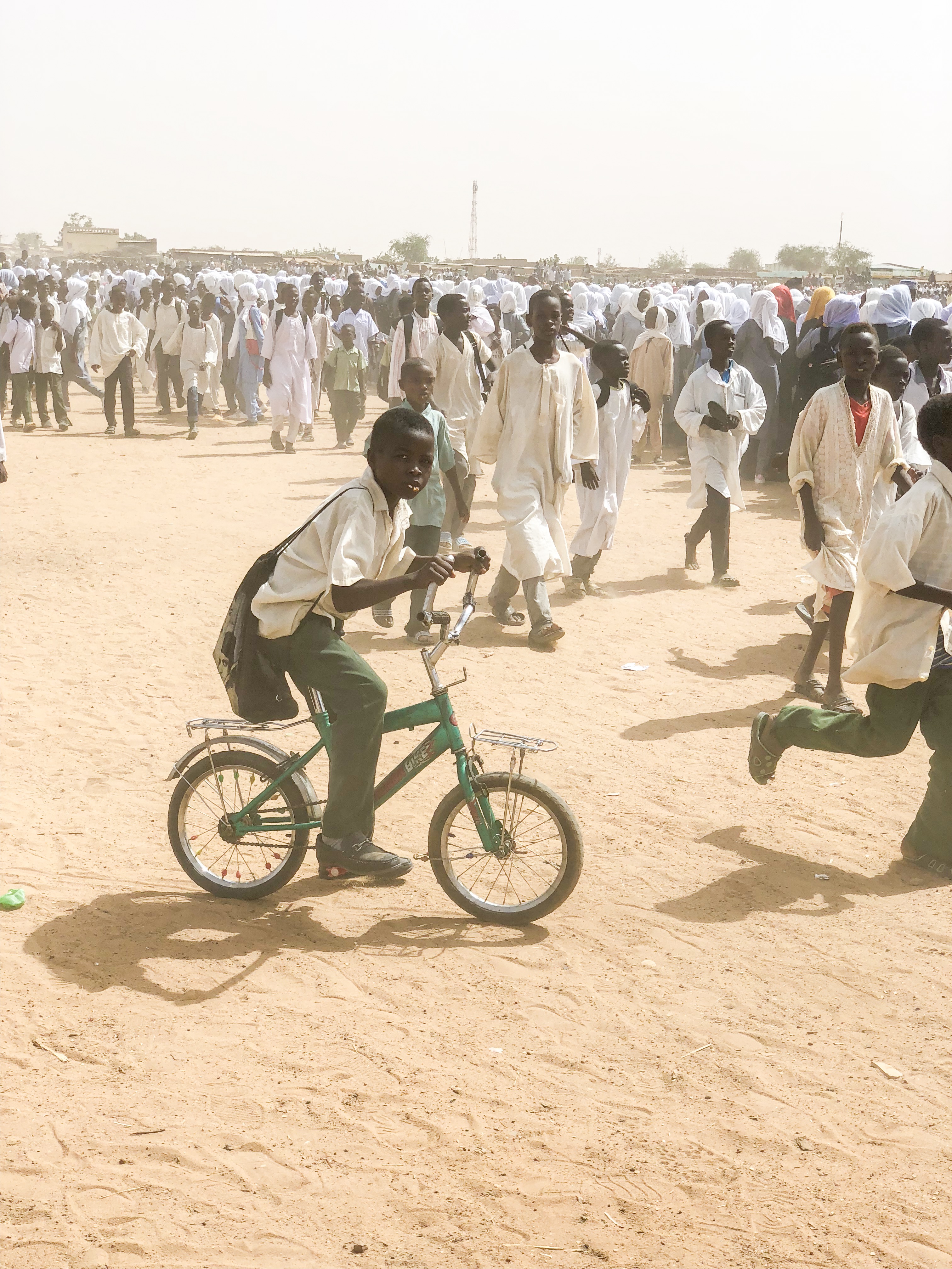 Displaced Sudanese civilians at an IDP camp on the outskirts of Al Fasher during a humanitarian visit