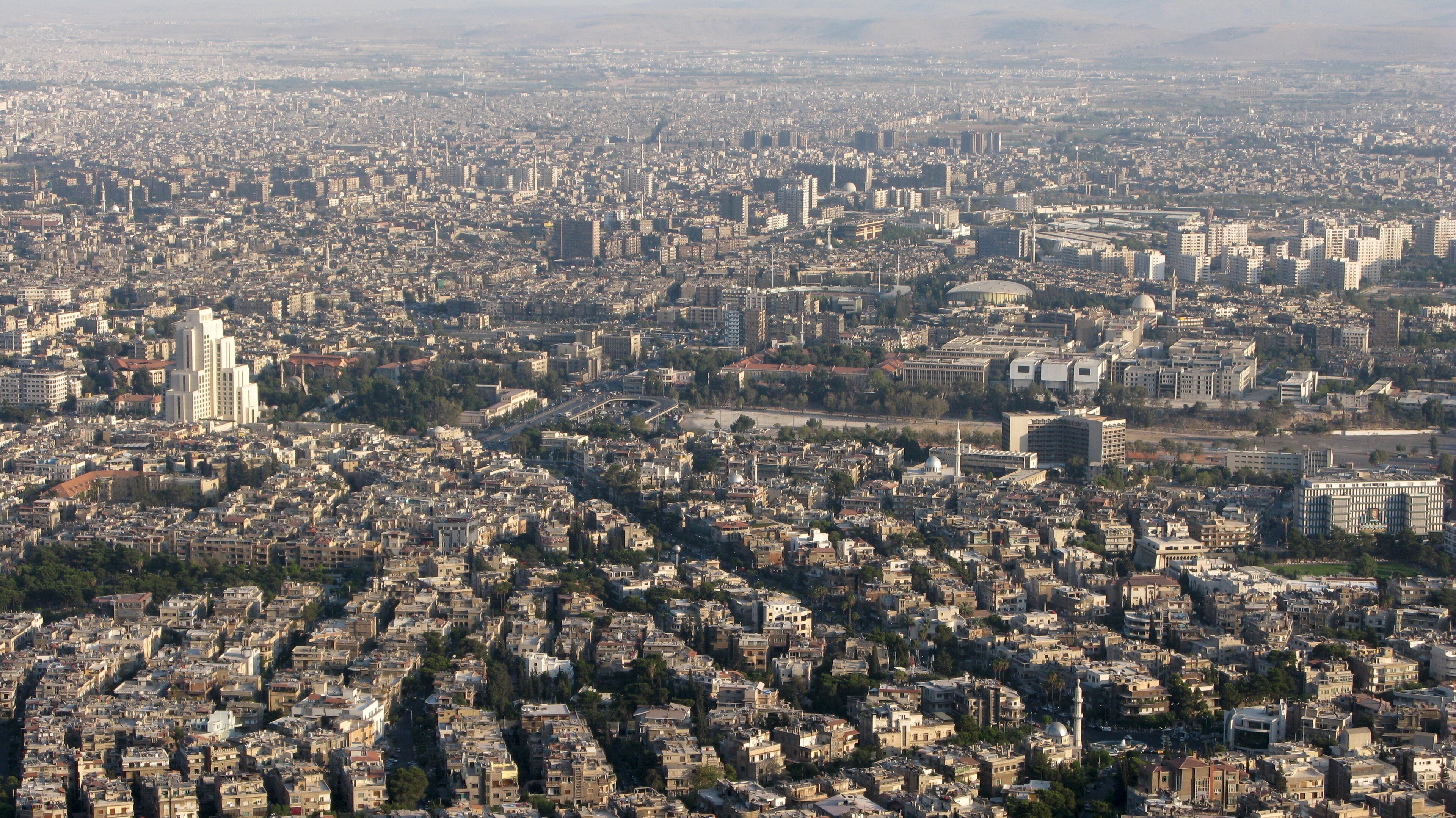 Panoramic view of Damascus, seat of the Syrian government that reportedly met Hezbollah representatives in Turkey