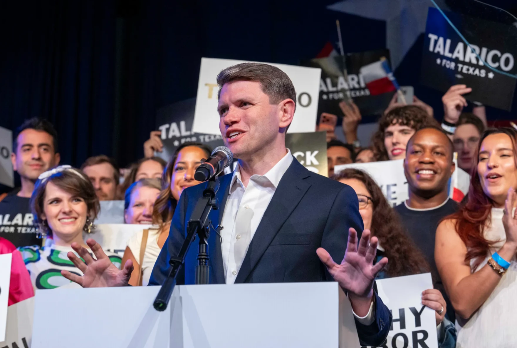 James Talarico campaigning before he returned to the campaign trail at Austin City Limits
