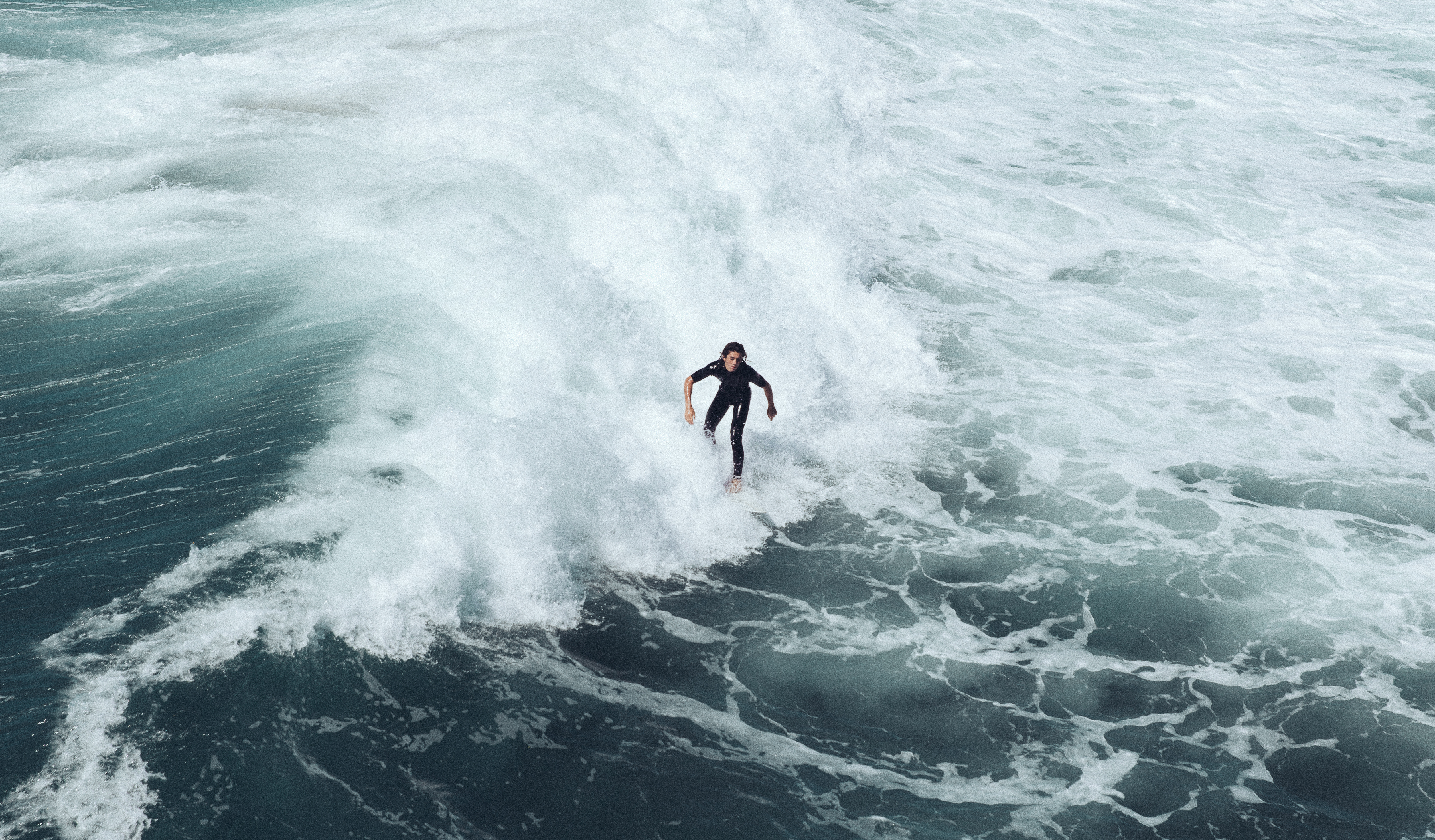 Surf breaks at Huntington Beach, California as Hurricane Rachel swells bring dangerous surf to the Southern California coast