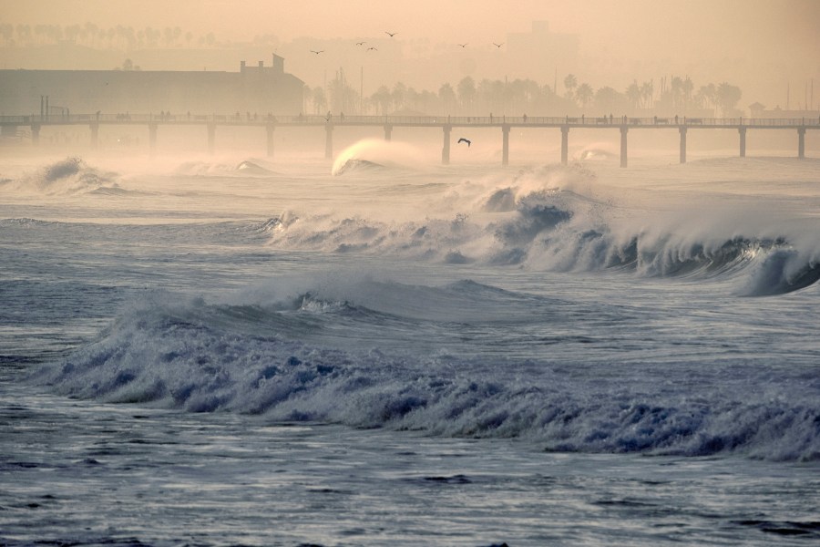 High surf along the Southern California coast as Tropical Storm Rachel approaches Orange County