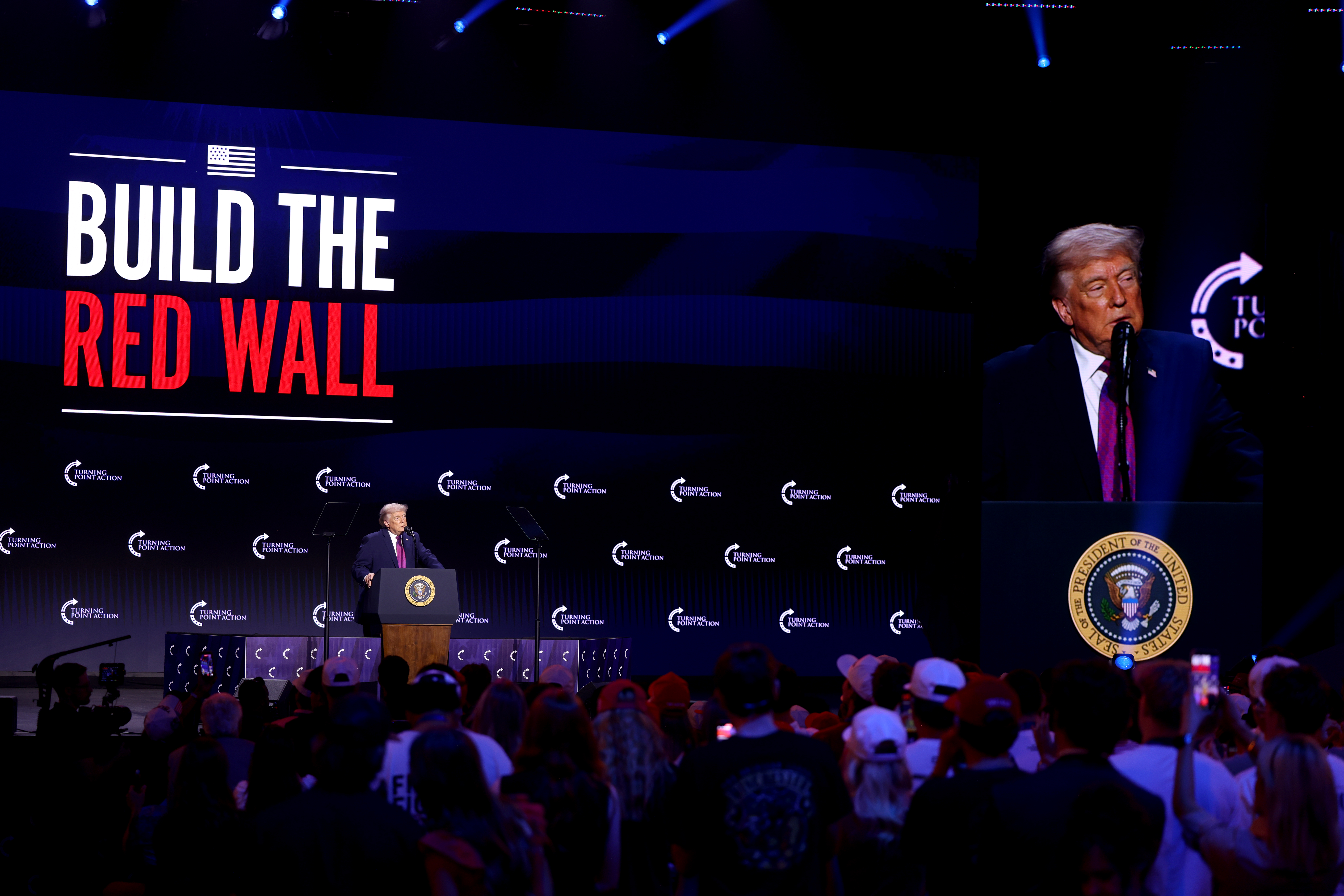 President Trump speaking at a rally in Phoenix, Arizona, in April 2026