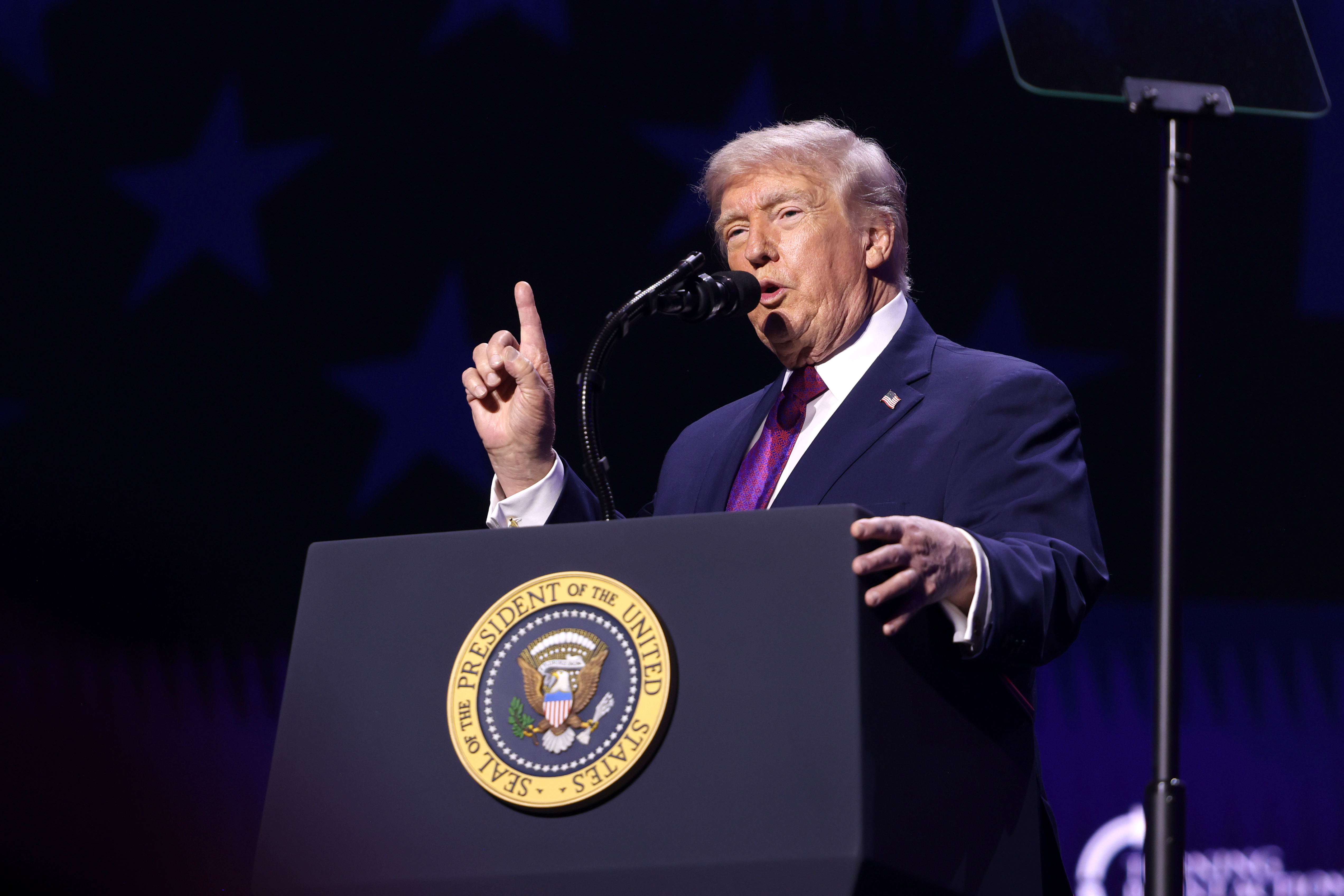 President Donald Trump speaking at a 2026 rally, file photo for the Trump Tyson Syracuse rally analysis