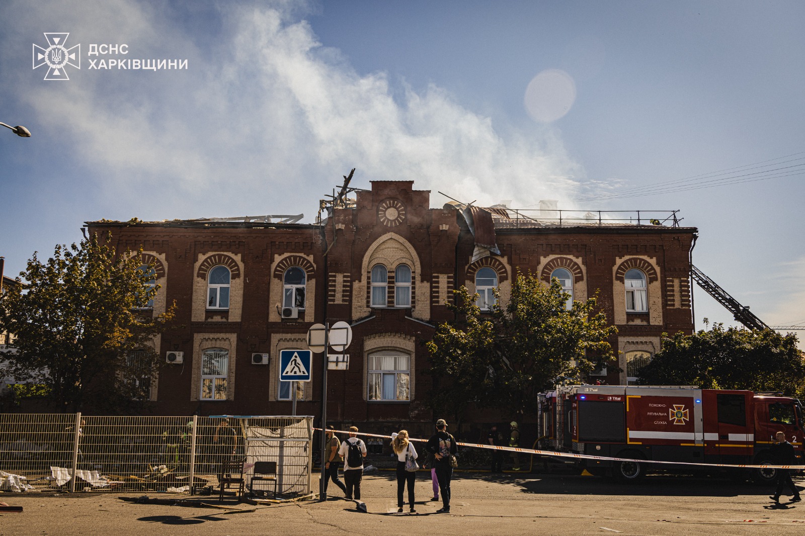Kharkiv building damaged in a Russian attack, the city where four people were killed in overnight strikes on October 12-13