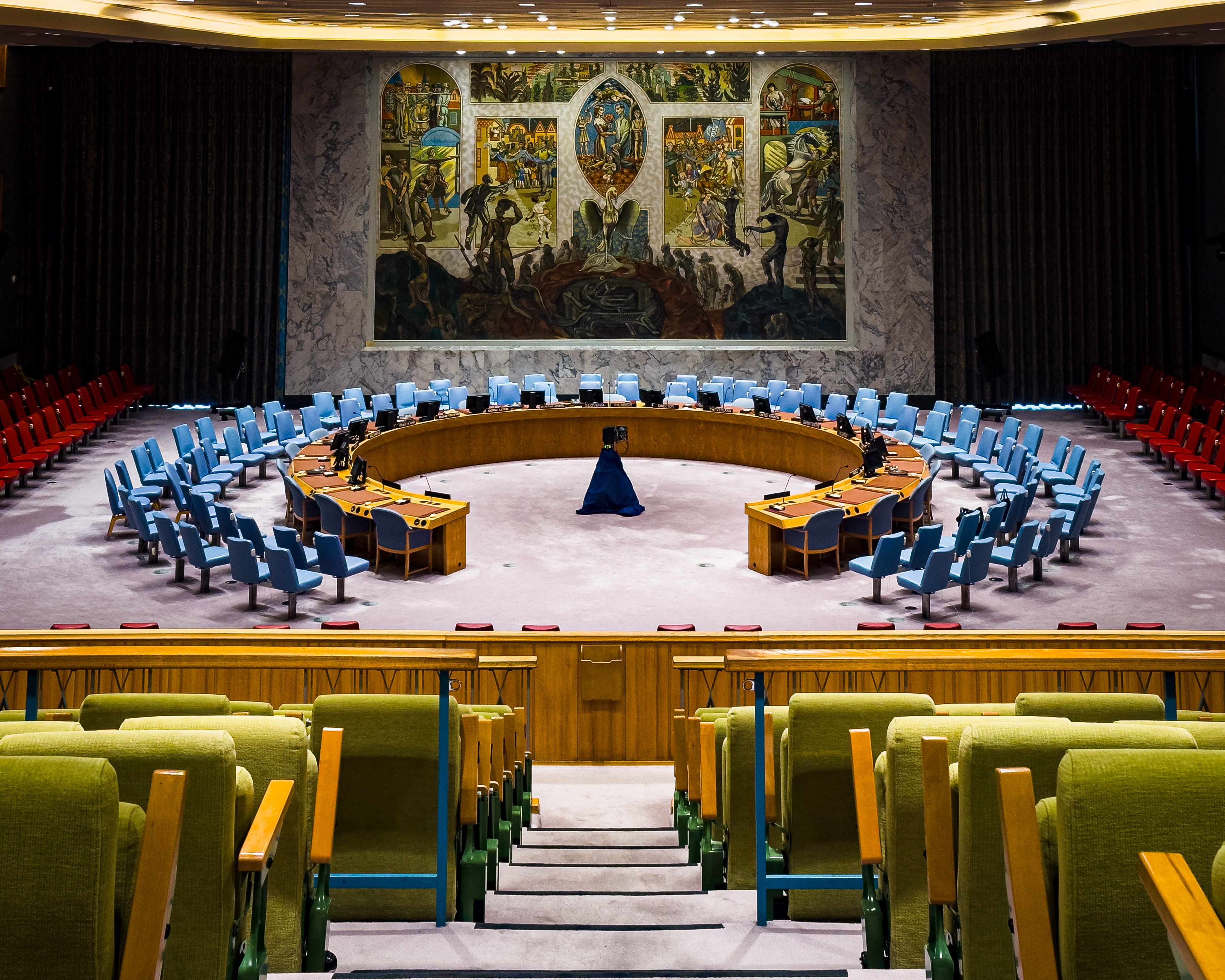 UN Security Council chamber during the emergency meeting on Ukraine civilian attacks, October 2026