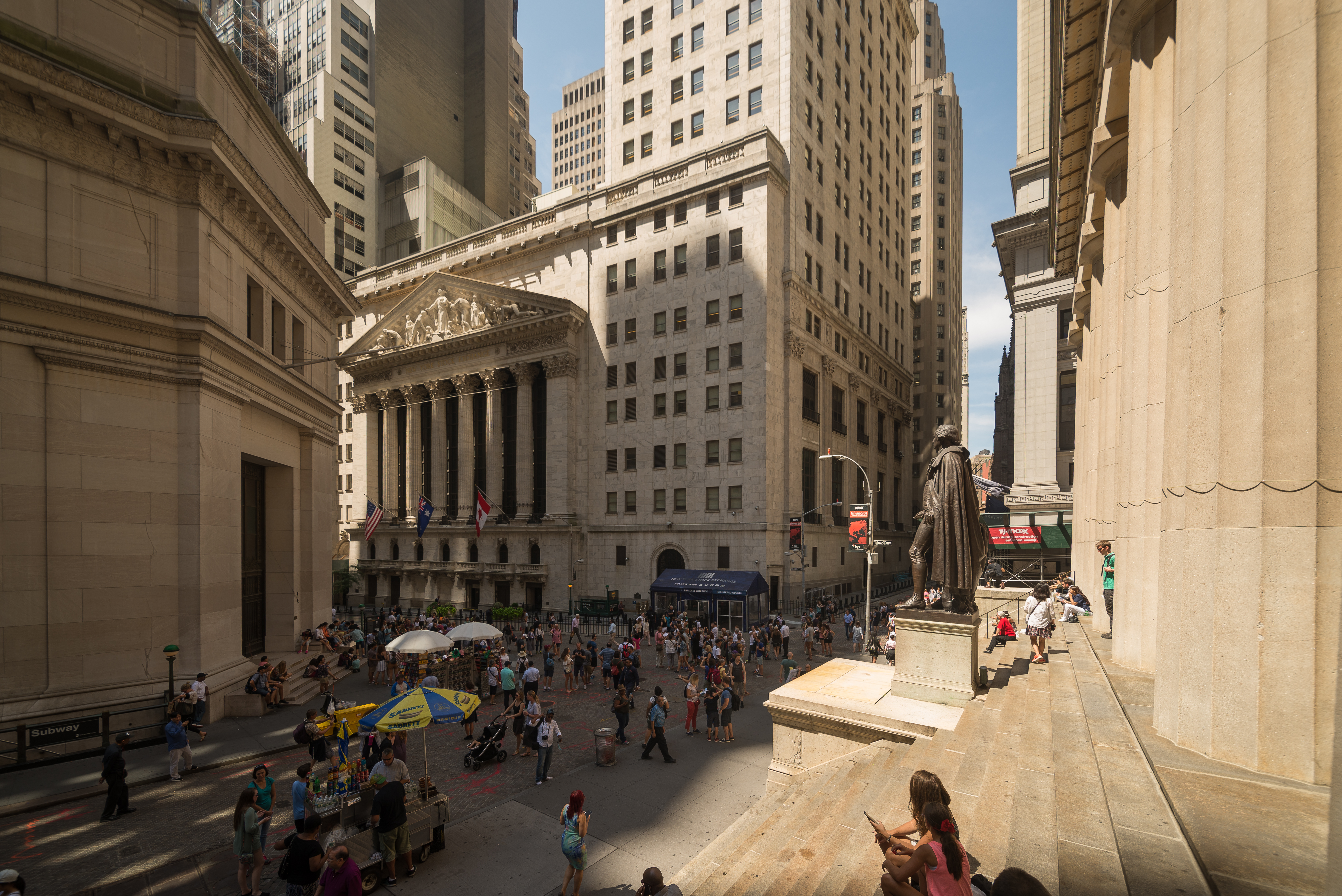 The New York Stock Exchange building ahead of a critical week of bank earnings and September CPI inflation data