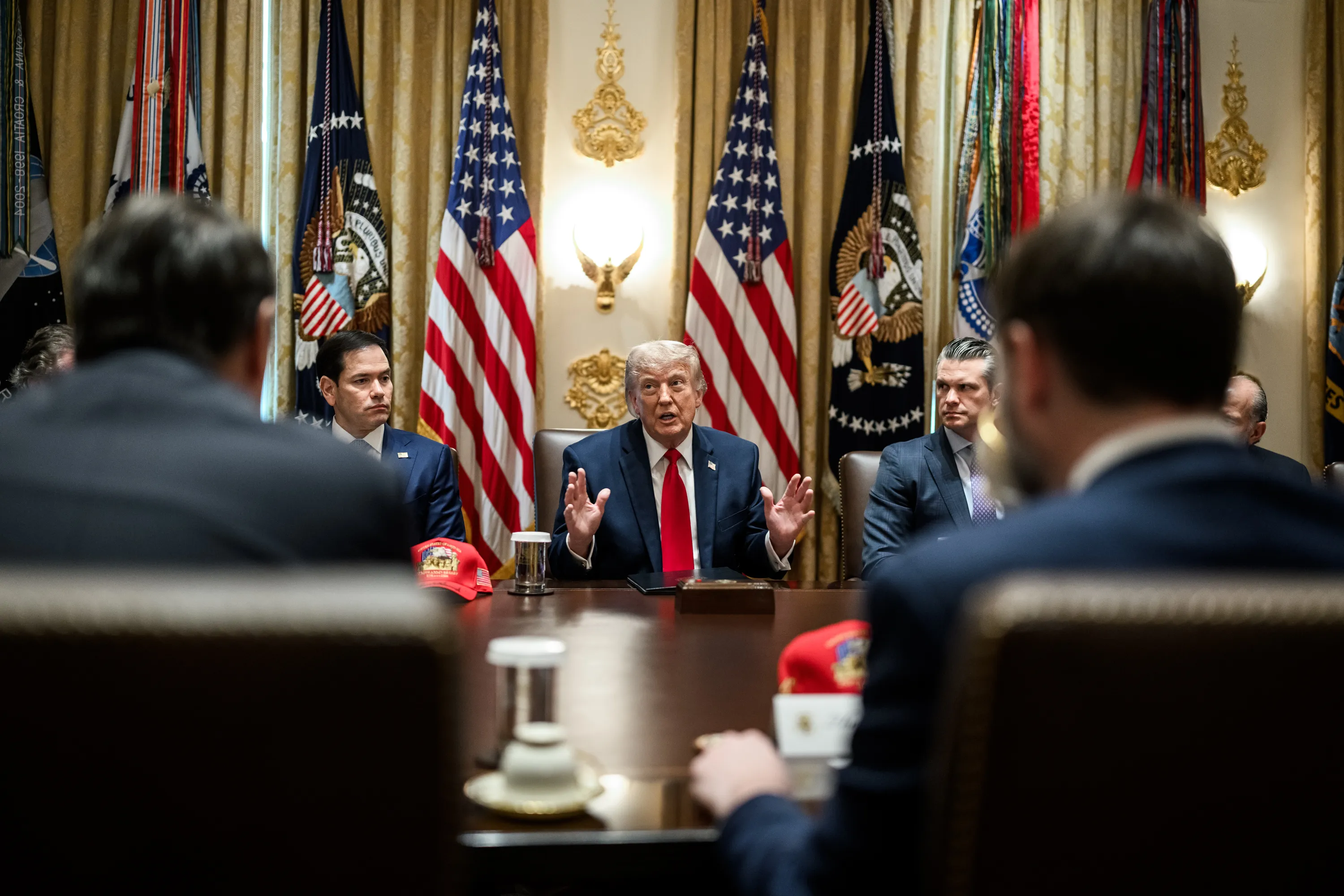 President Donald Trump at a White House Cabinet meeting before announcing the Trump Putin diesel deal