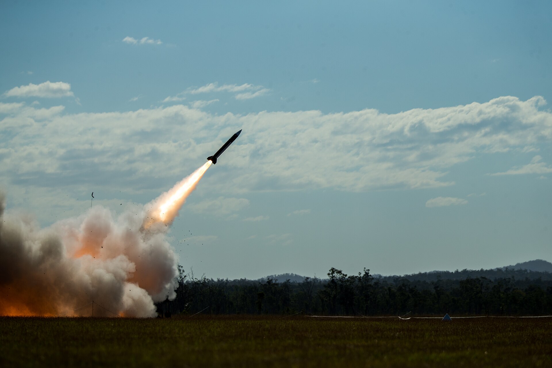 A Patriot interceptor missile launching during exercise Talisman Sabre, ballistic missile early warning Ukraine air defence