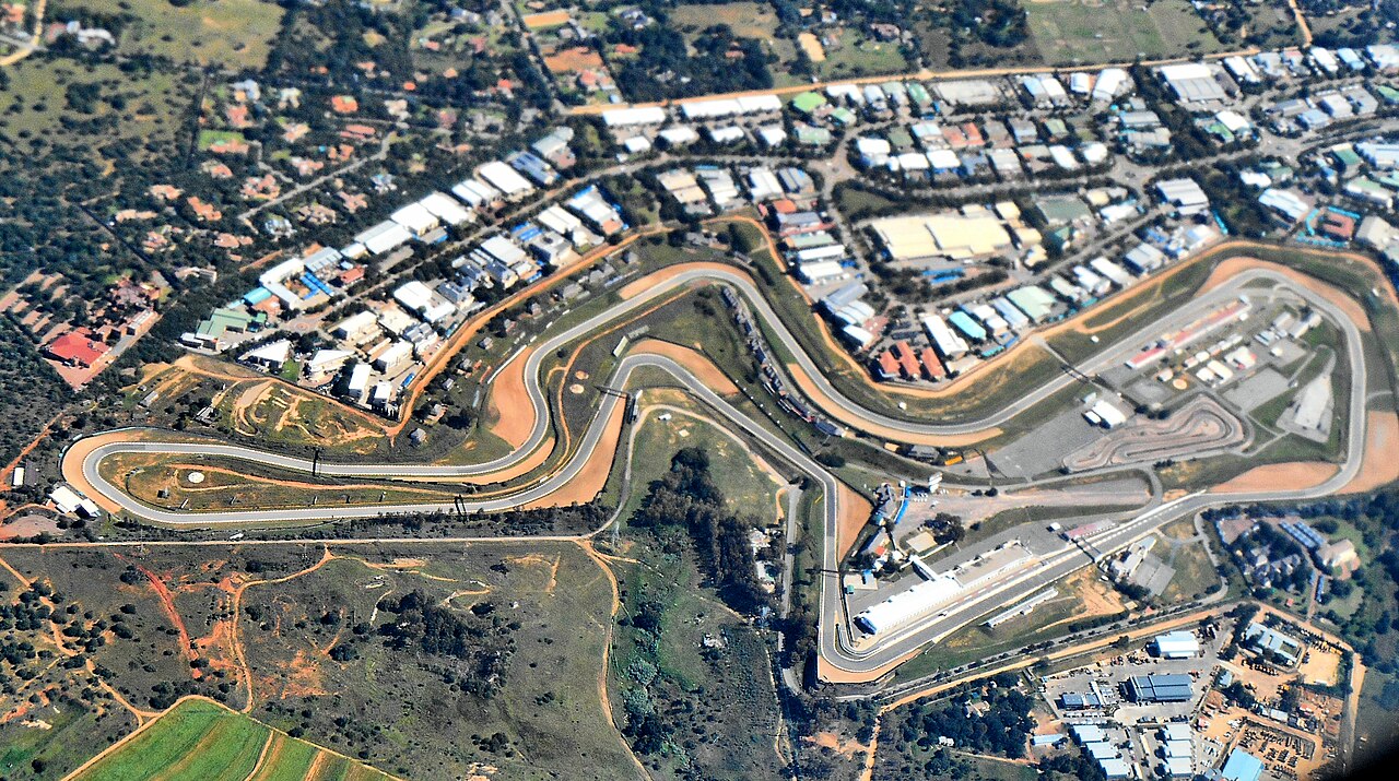 Aerial view of the Kyalami circuit in South Africa, last F1 race Africa 1993 Kyalami