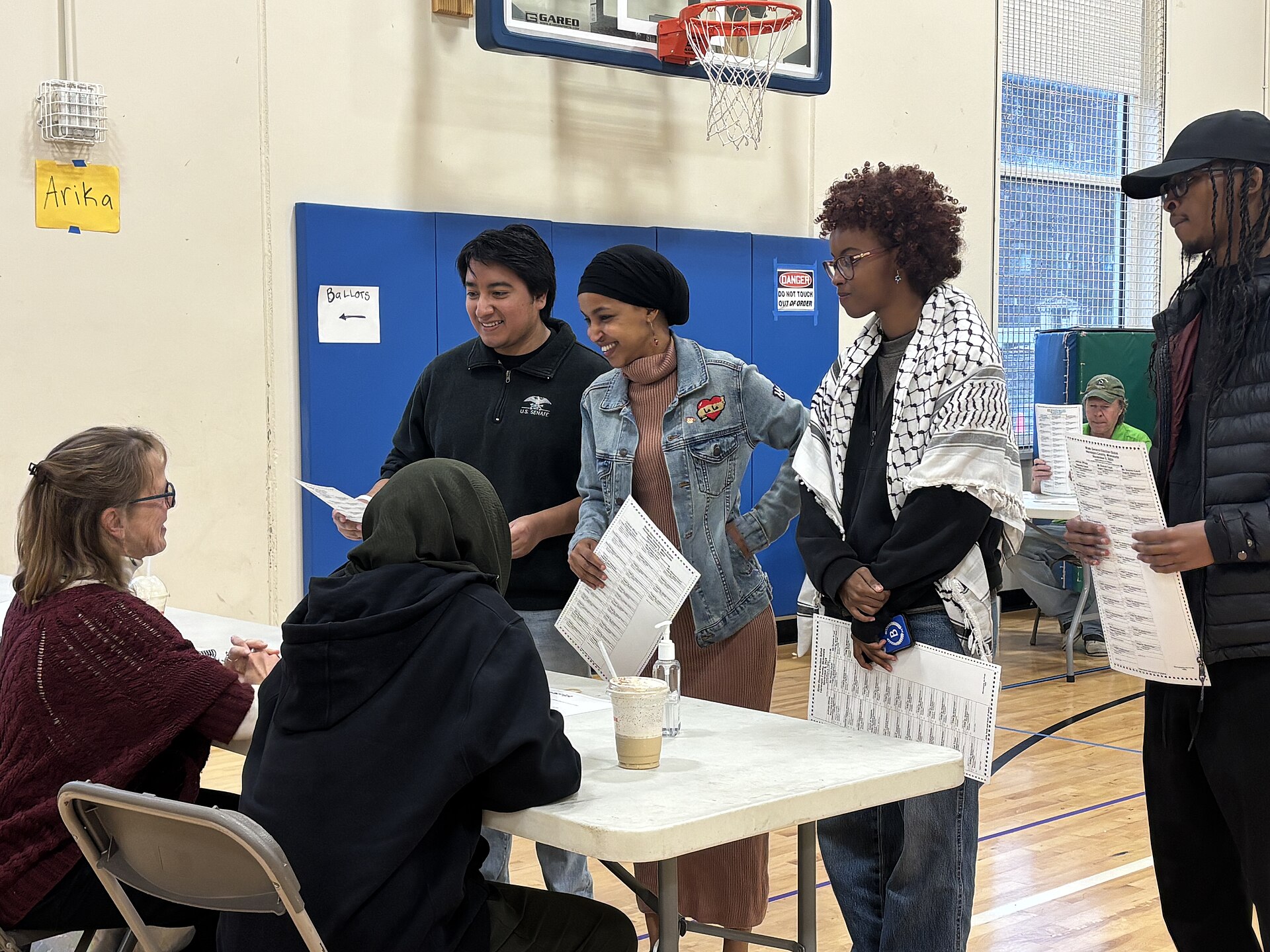 Rep. Ilhan Omar votes in Minneapolis