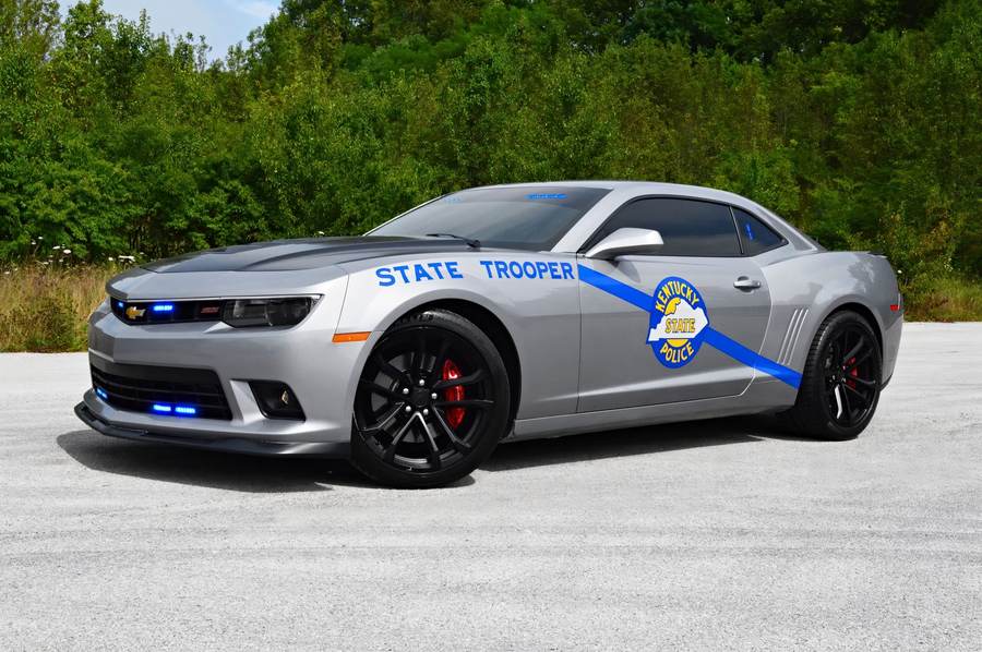 Kentucky State Police patrol car in a file photo illustrating the Blue Alert issued after Trooper Hayden Phillips was killed in Warren County