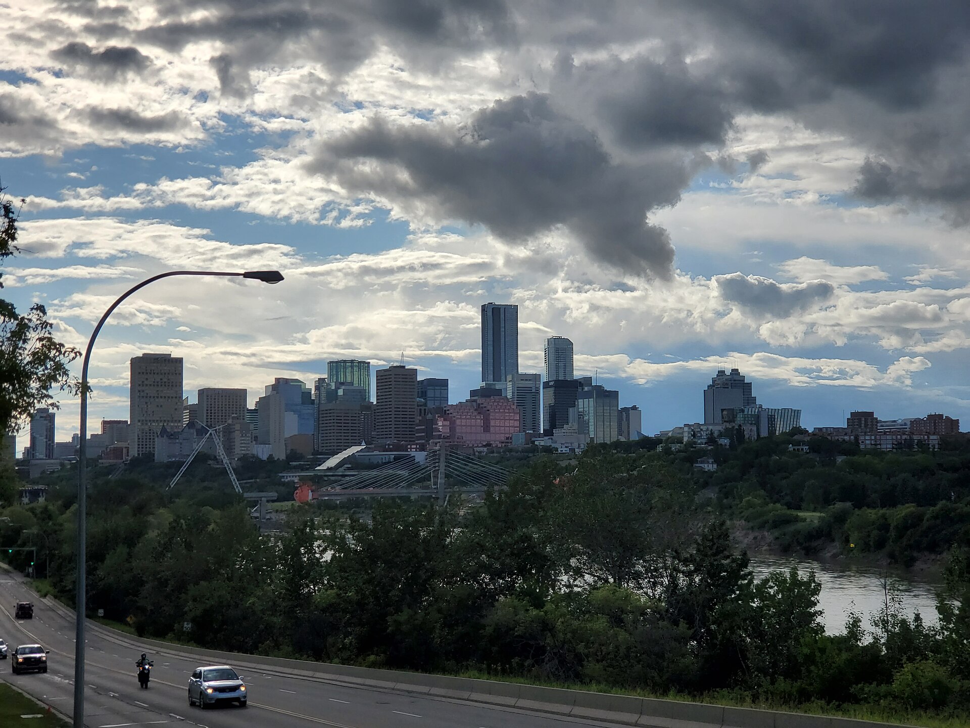 The Edmonton skyline over the North Saskatchewan River, in the capital city that backed remain above 80 percent in the Alberta referendum results 2026