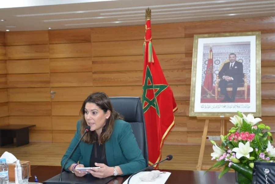 Fatima Ezzahra El Mansouri at a ministerial meeting in Rabat — she served as Morocco's planning and housing minister from 2021 before her appointment as prime minister
