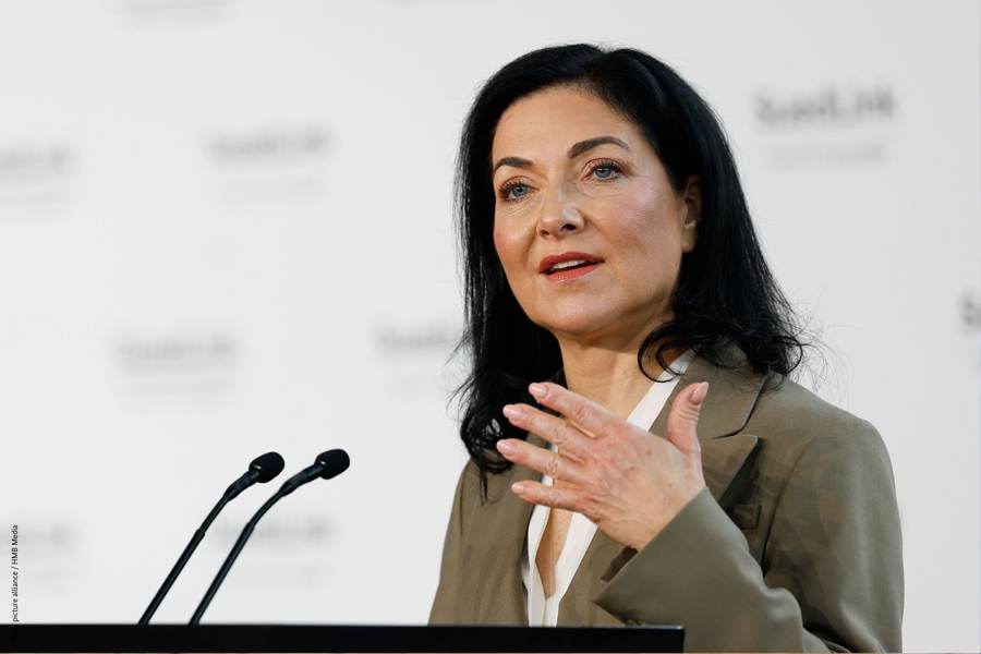 German Economy Minister Katherina Reiche, part of the German defense companies Ukraine delegation in Kyiv