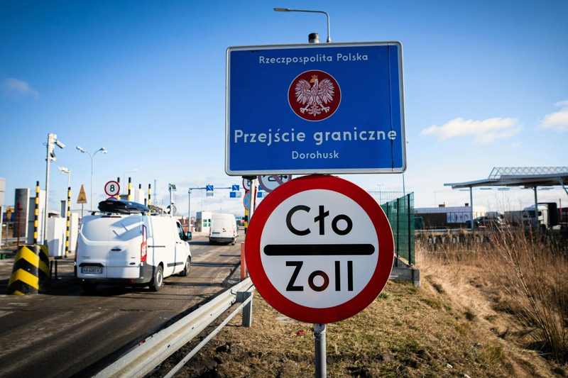 Dorohusk crossing on the Poland Ukraine border, paired with the Yahodyn border crossing on the Ukrainian side