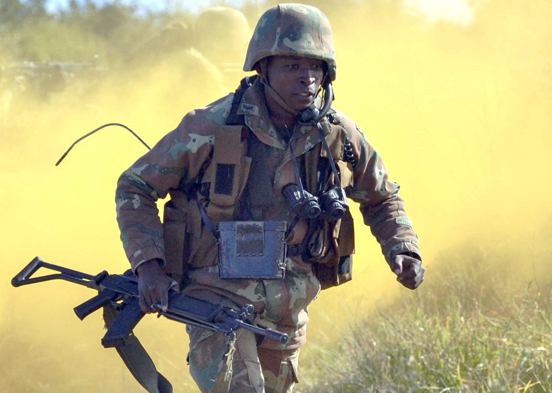A South African soldier of the 9th South African Infantry Battalion during training in 2013 — the SANDF is the force behind the South Africa deploys troops KwaZulu-Natal mission